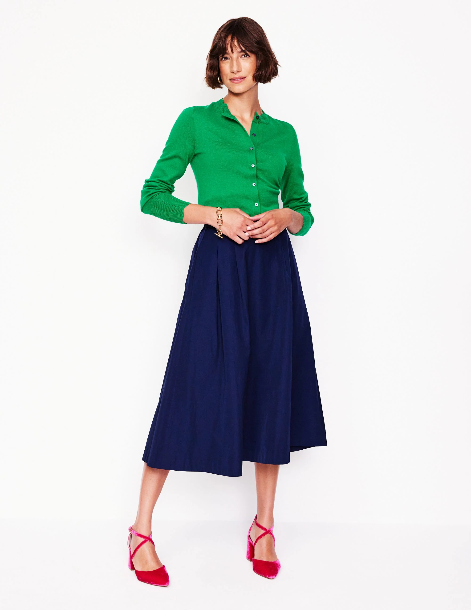 Imi Strickjacke mit Muschelsaum-Sattes Smaragdgrün - Image 4