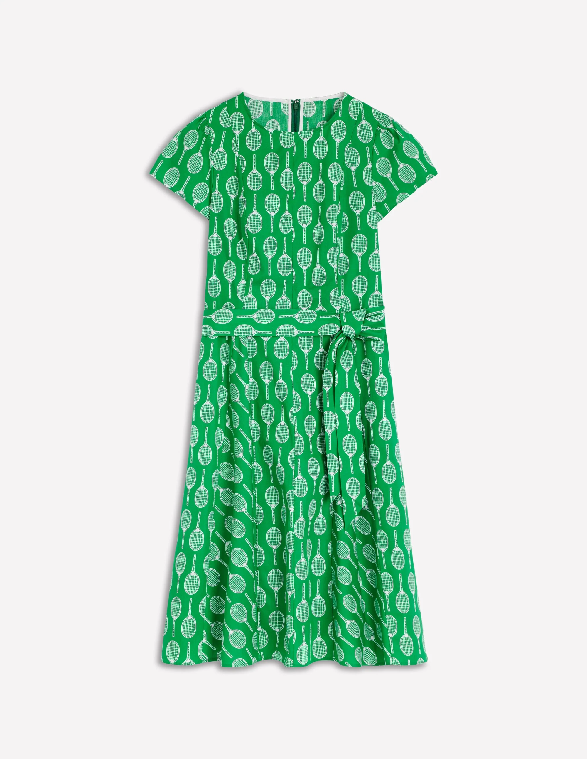 Imo Kurzes Godet-Kleid aus Baumwolle-Smaragdgrün, Tennis - Image 5