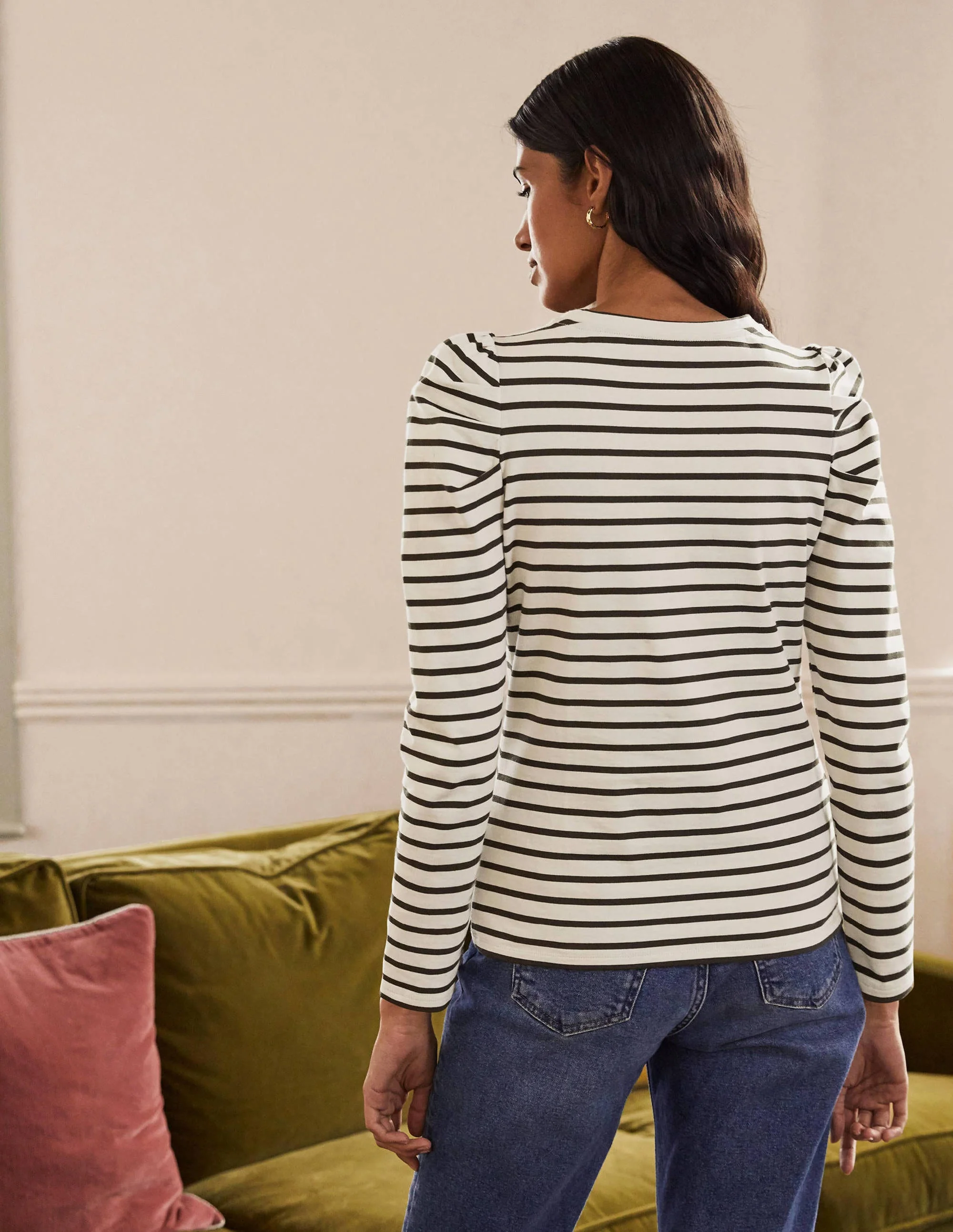 Imogen Bretonshirt-Naturweiß/Klassisches Khaki - Image 3