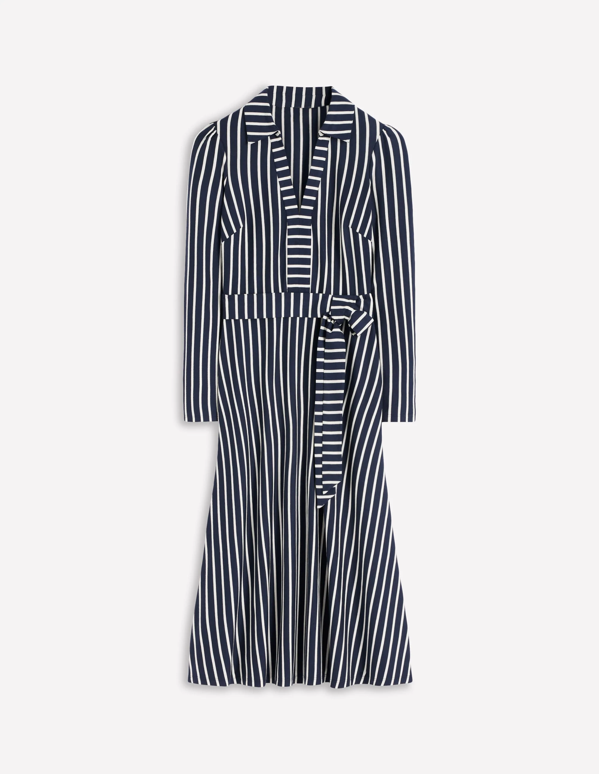 Imogen Jerseykleid mit Kragen-Französisches Navy/Naturweiß, Gestreift - Image 5