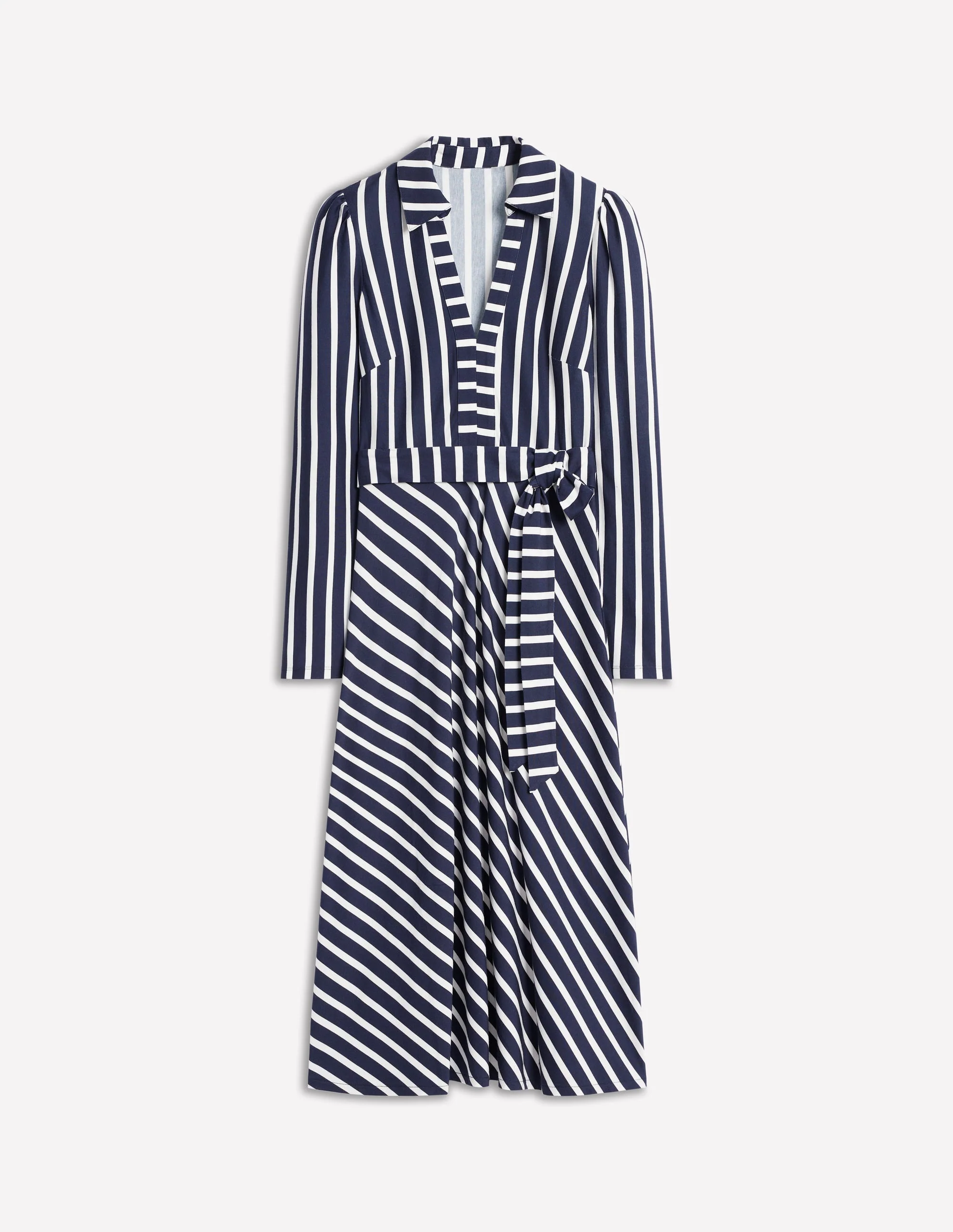 Imogen Jerseykleid mit Kragen-Französisches Navy/Naturweiß, Gestreift - Image 6