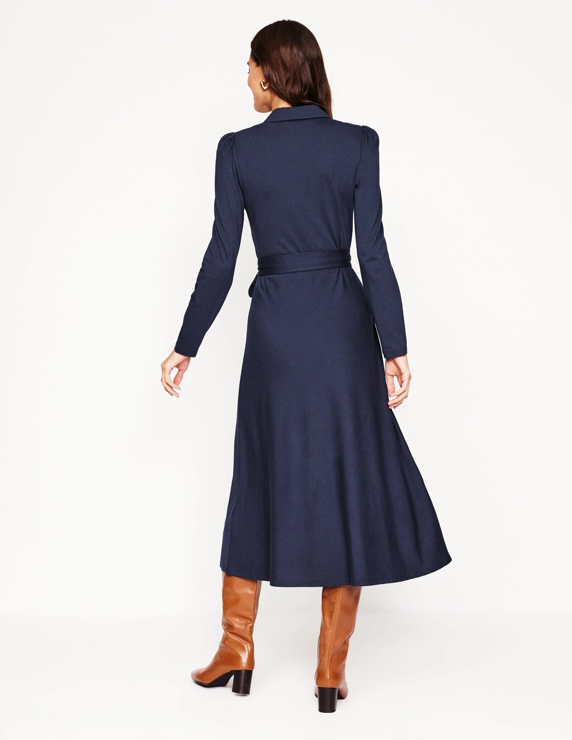 Imogen Jerseykleid mit Kragen-Marineblau - Image 4