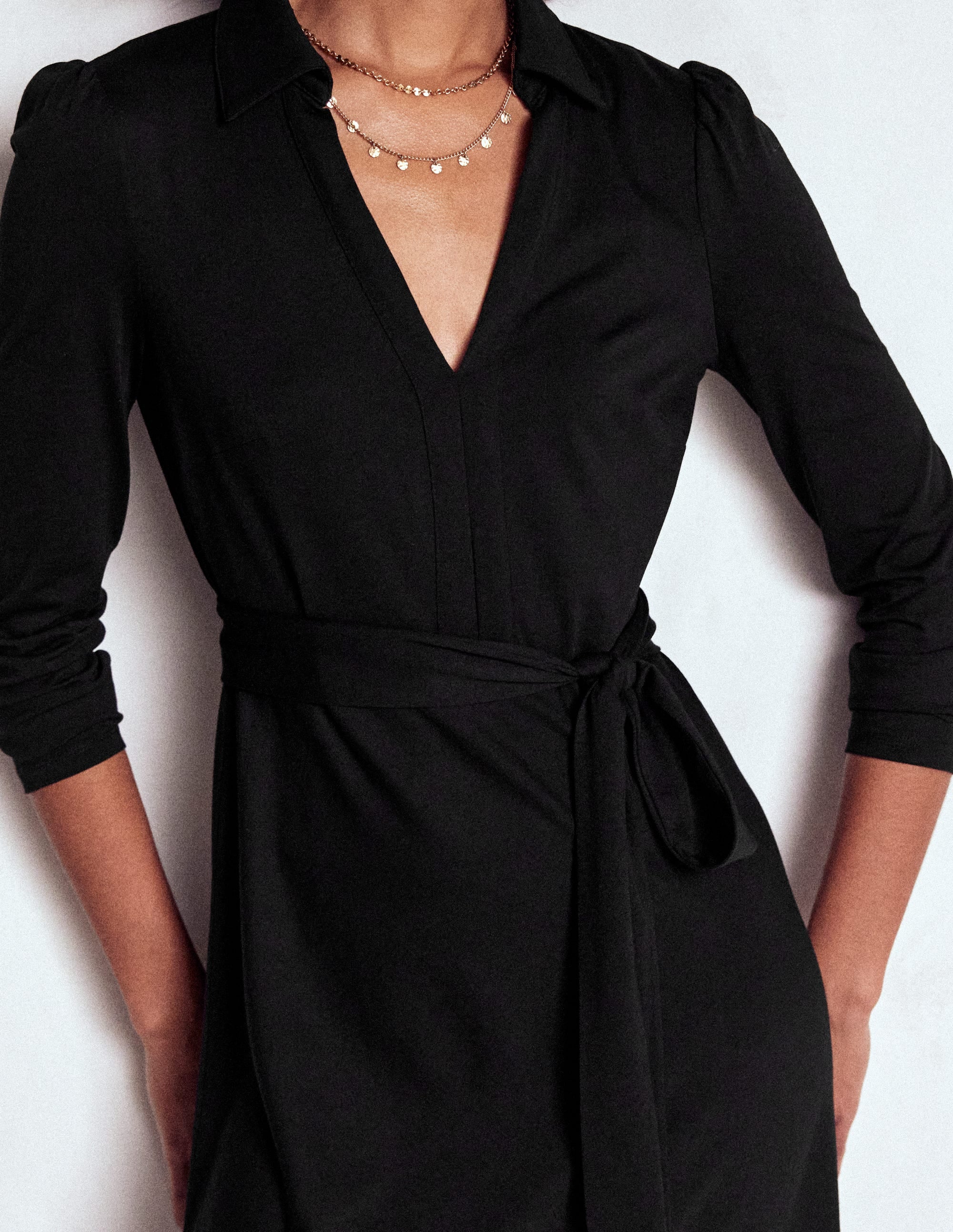 Imogen Jerseykleid mit Kragen-Schwarz - Image 3
