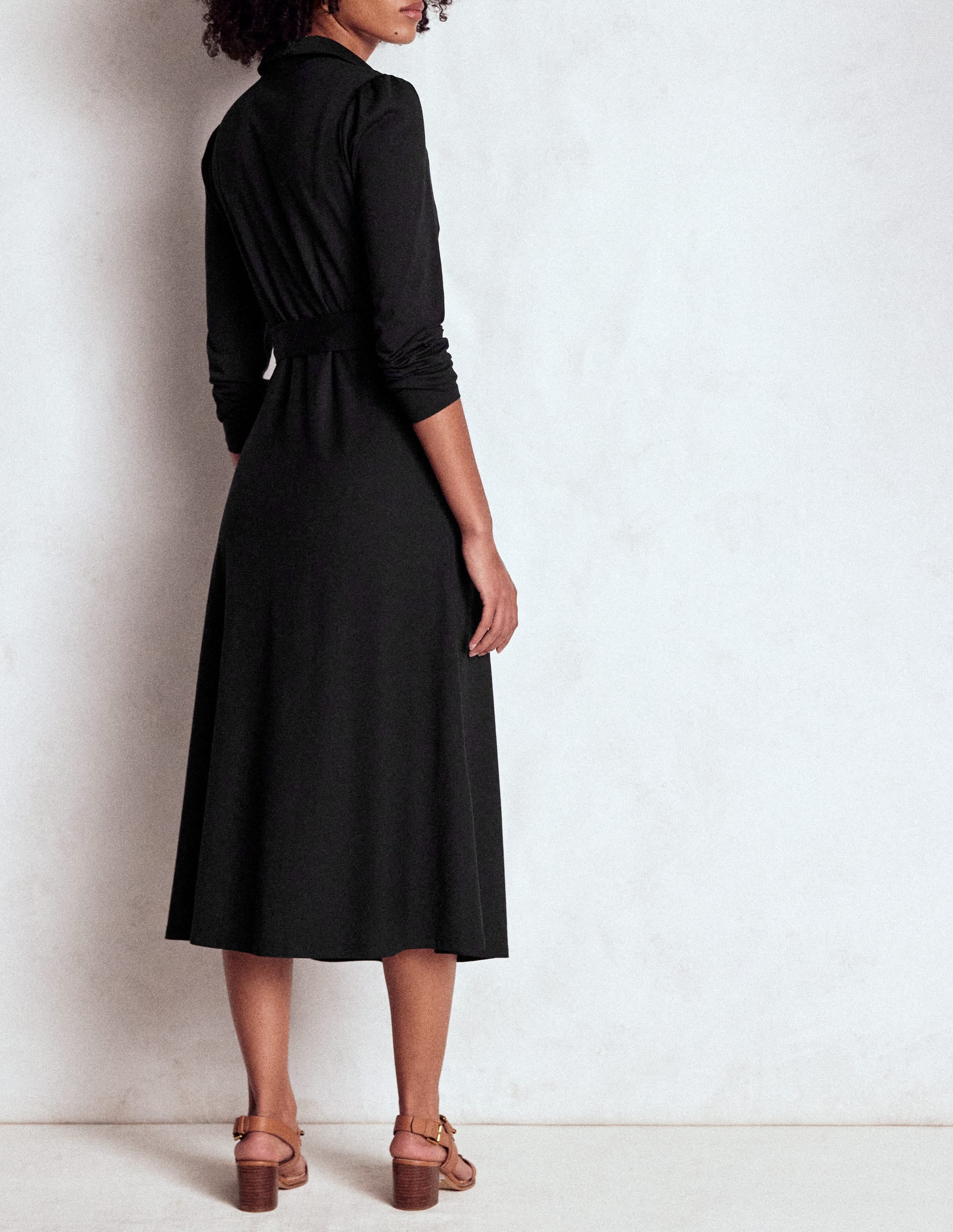 Imogen Jerseykleid mit Kragen-Schwarz - Image 4