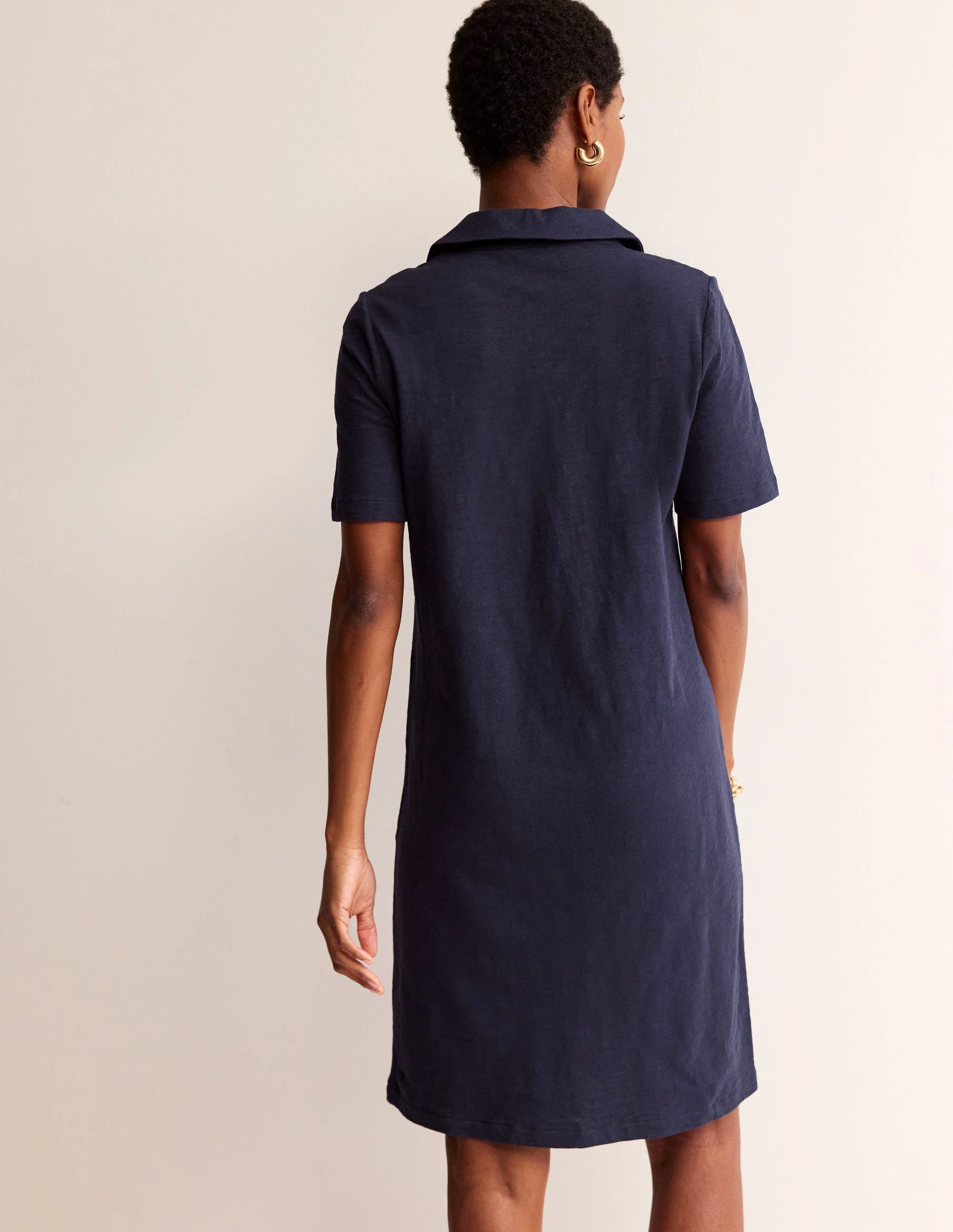 Ingrid Polokleid aus Baumwolle-Aqua Marine Marl - Image 3