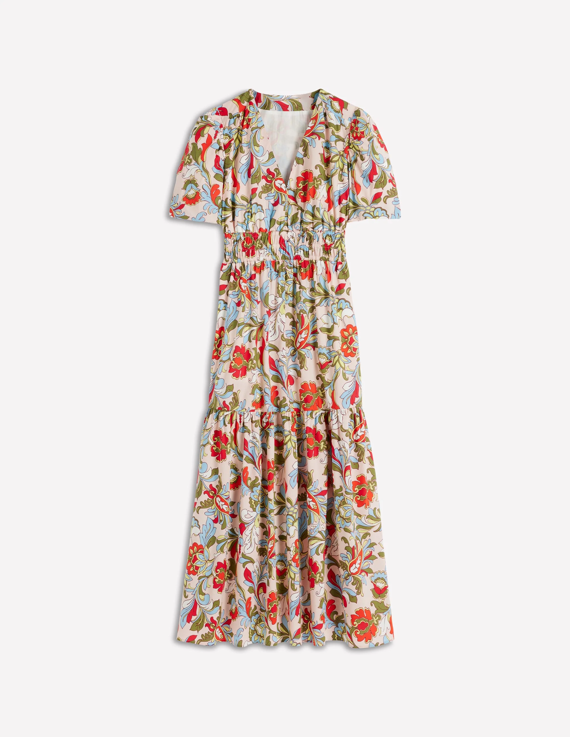 Irene Baumwollkleid mit Puffärmeln-Bunt, Botanisches Muster - Image 5