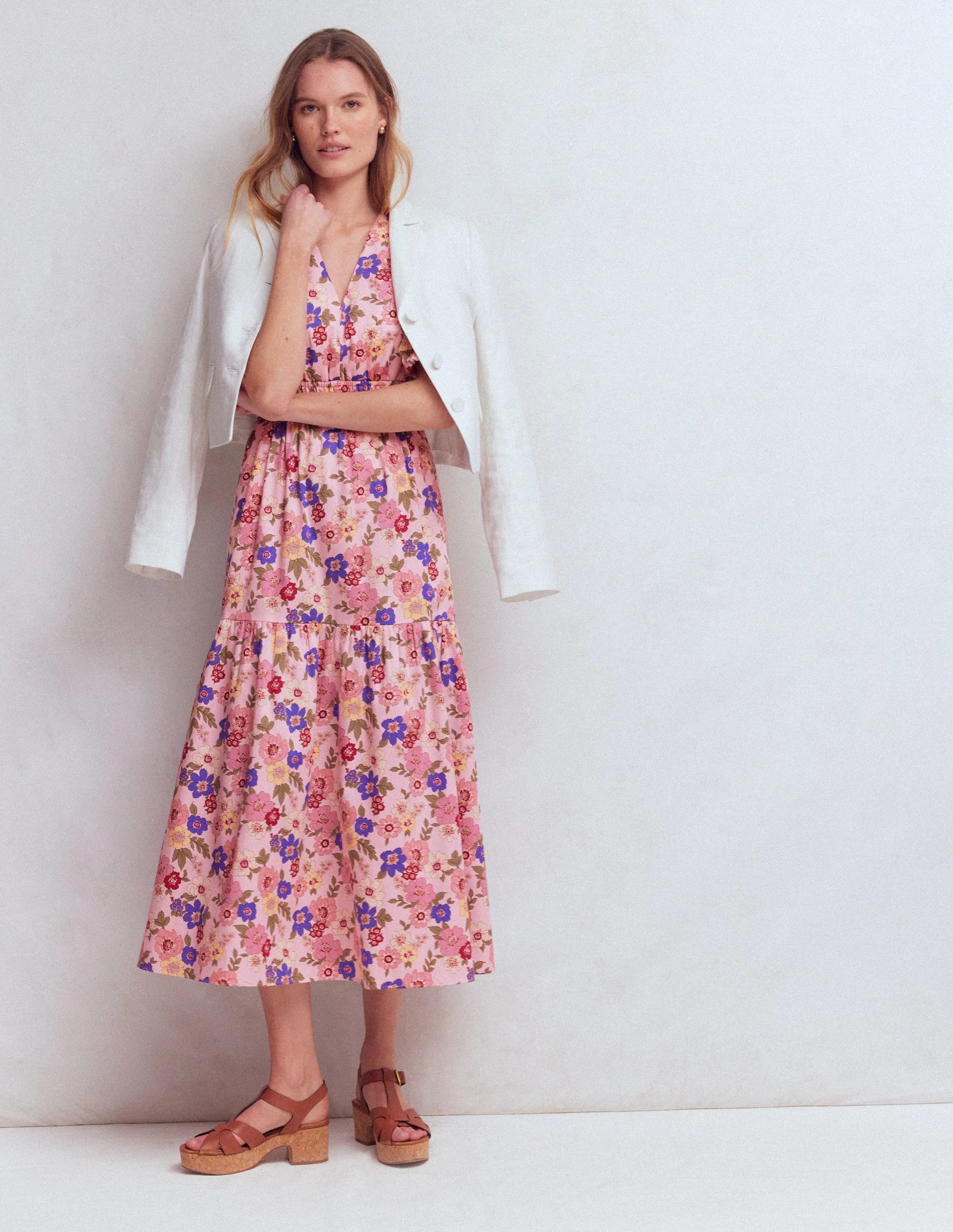 Irene Baumwollkleid mit Puffärmeln-Rosa, Blühender Garten - Image 6