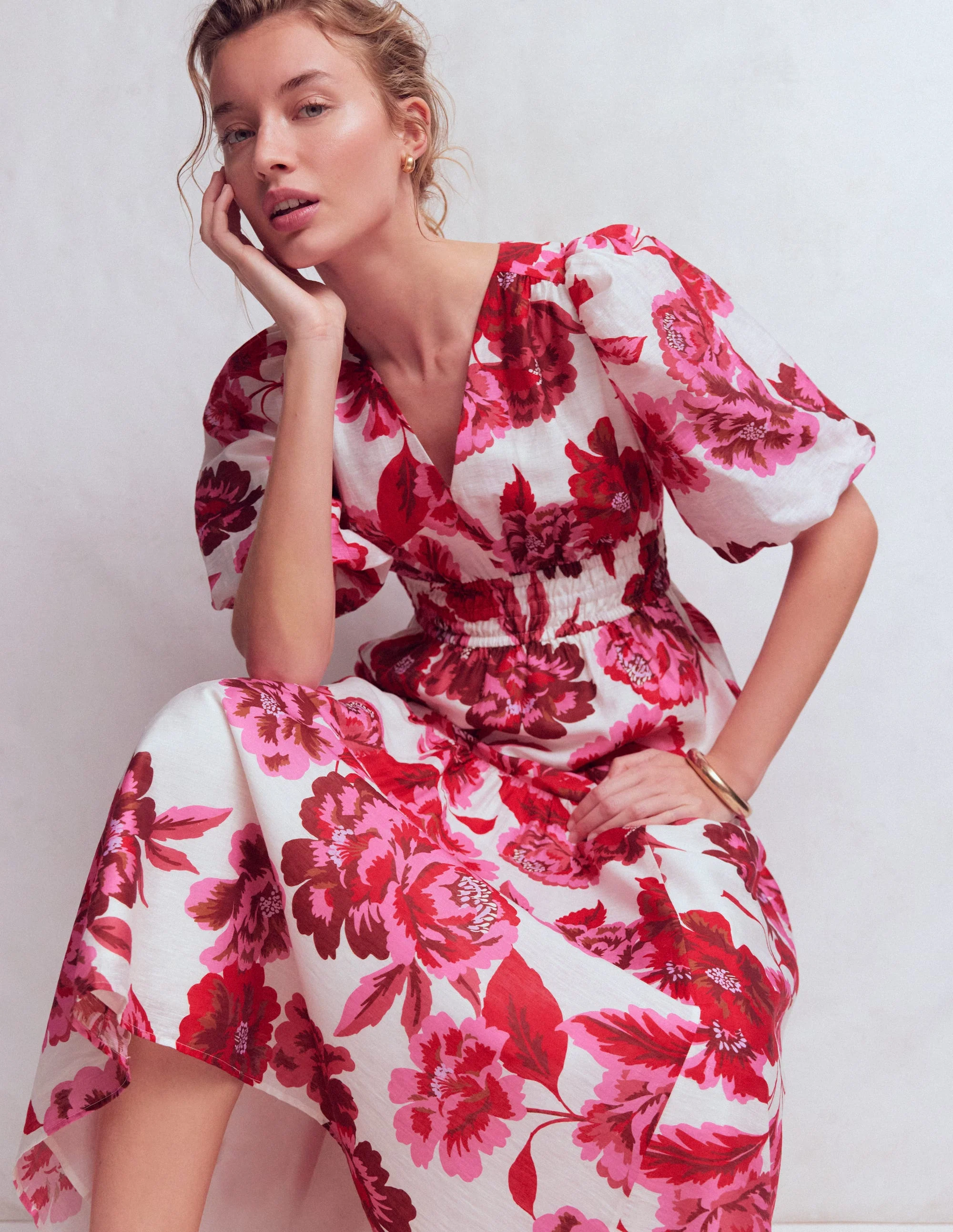 Irene Kleid für besondere Anlässe-Rosa Opulente Blüten - Image 5