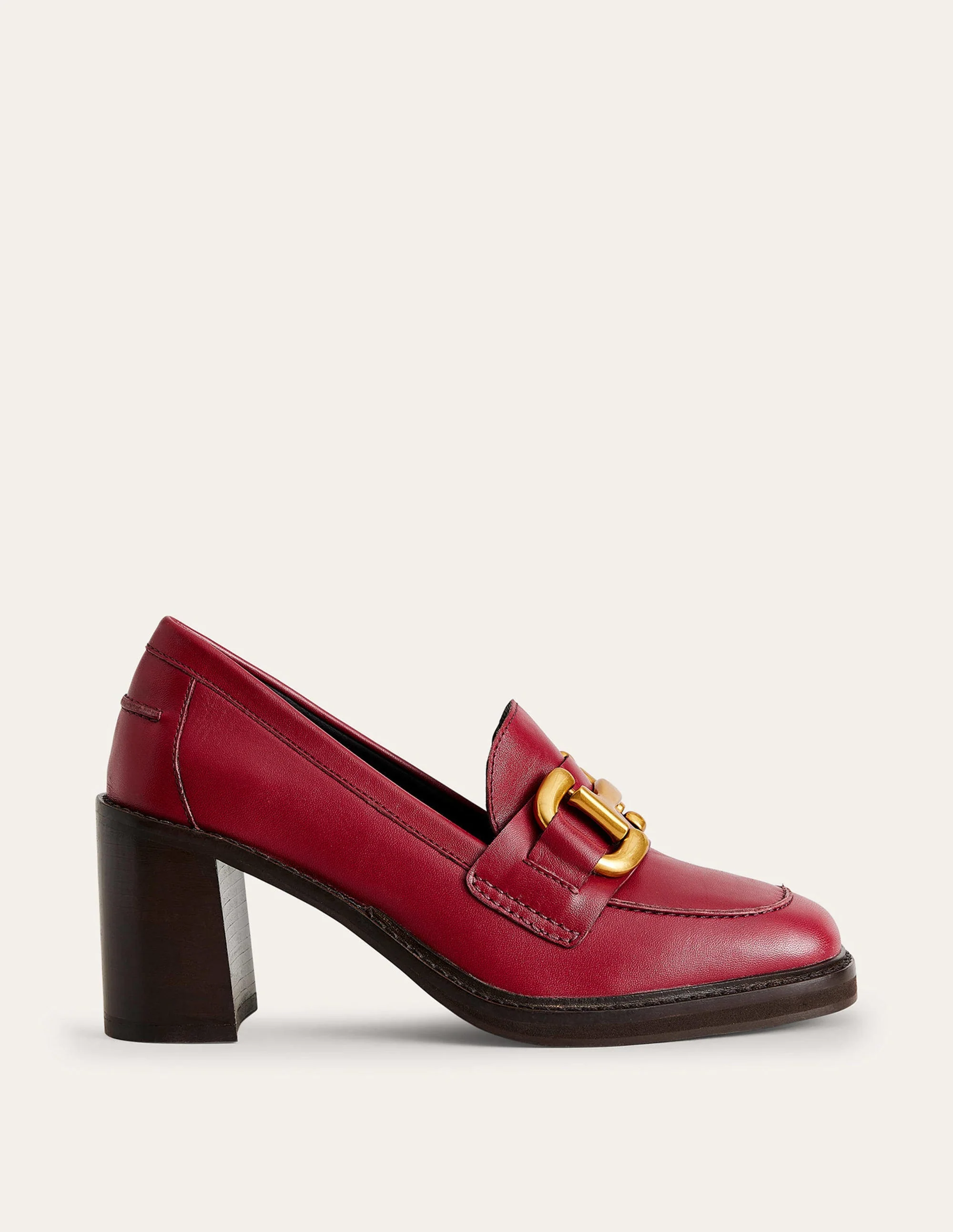Iris Absatz-Loafer mit Trensendetail-Dunkelrotes Leder - Image 3