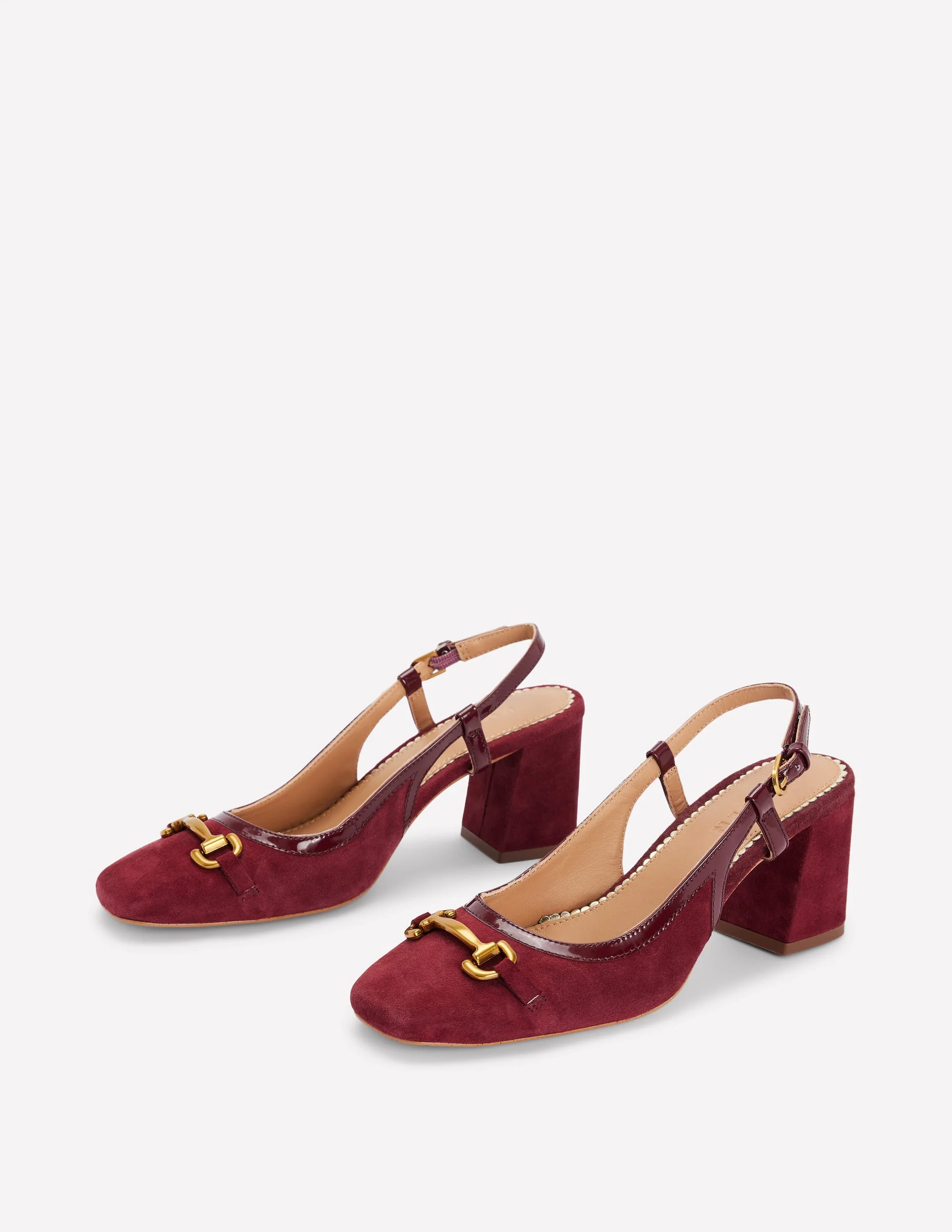 Iris Absatzschuhe mit Trensendetail und Fersenriemen-Oxblood - Image 3