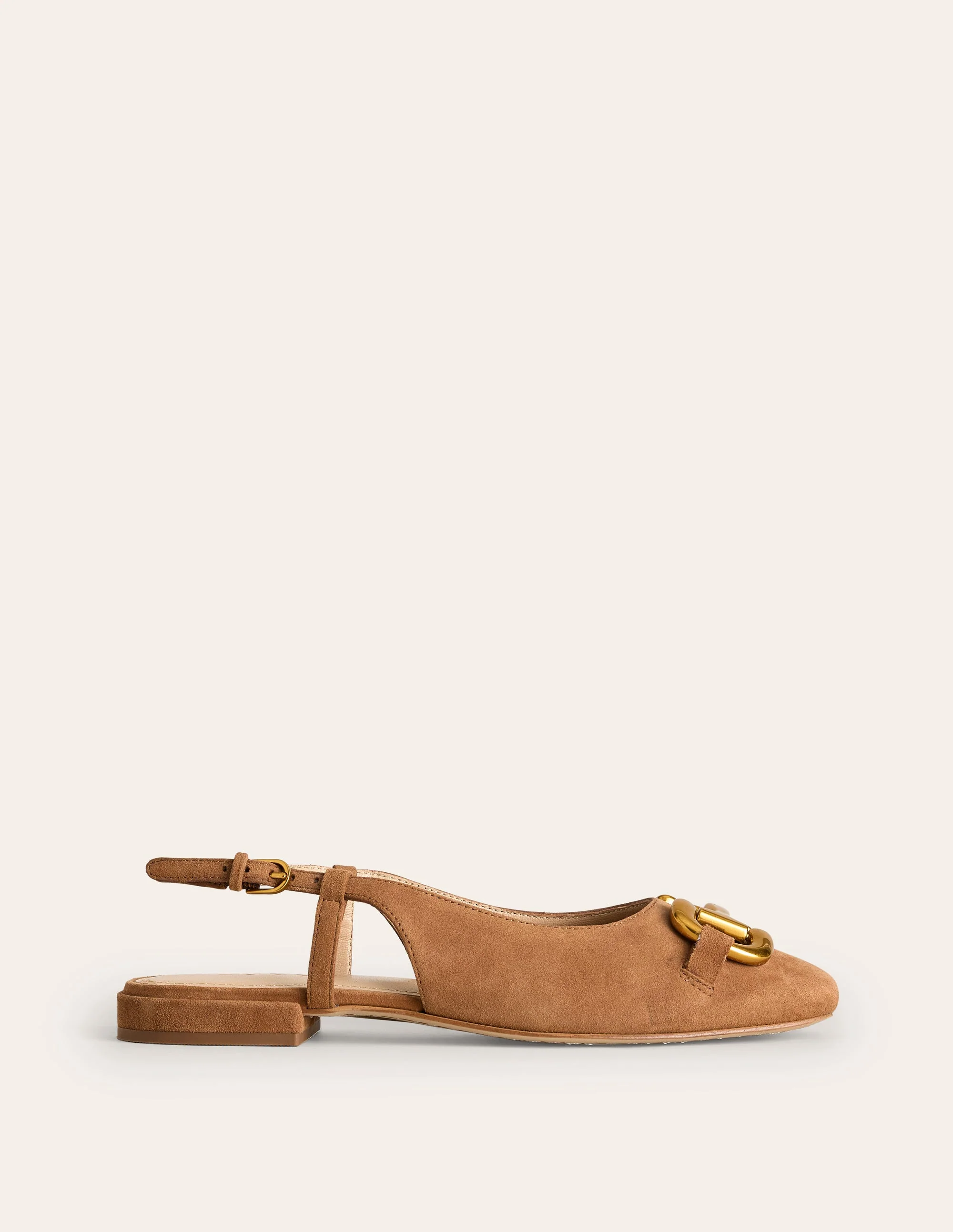 Iris Ballerinas mit Fersenriemen und Trensendetail-Hellbraun Veloursleder - Image 2
