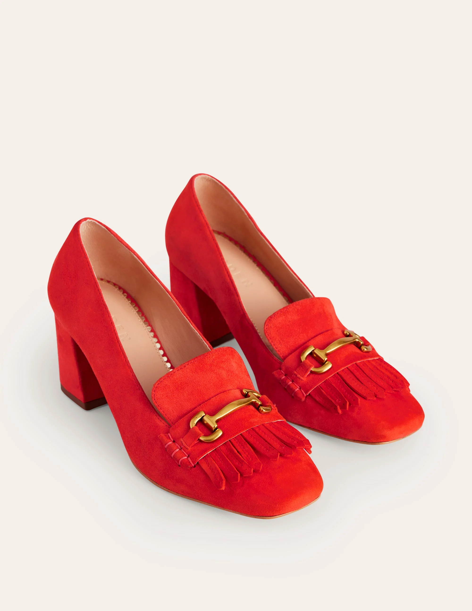 Iris Ghillie Loafer mit Absatz-Rot Veloursleder - Image 3
