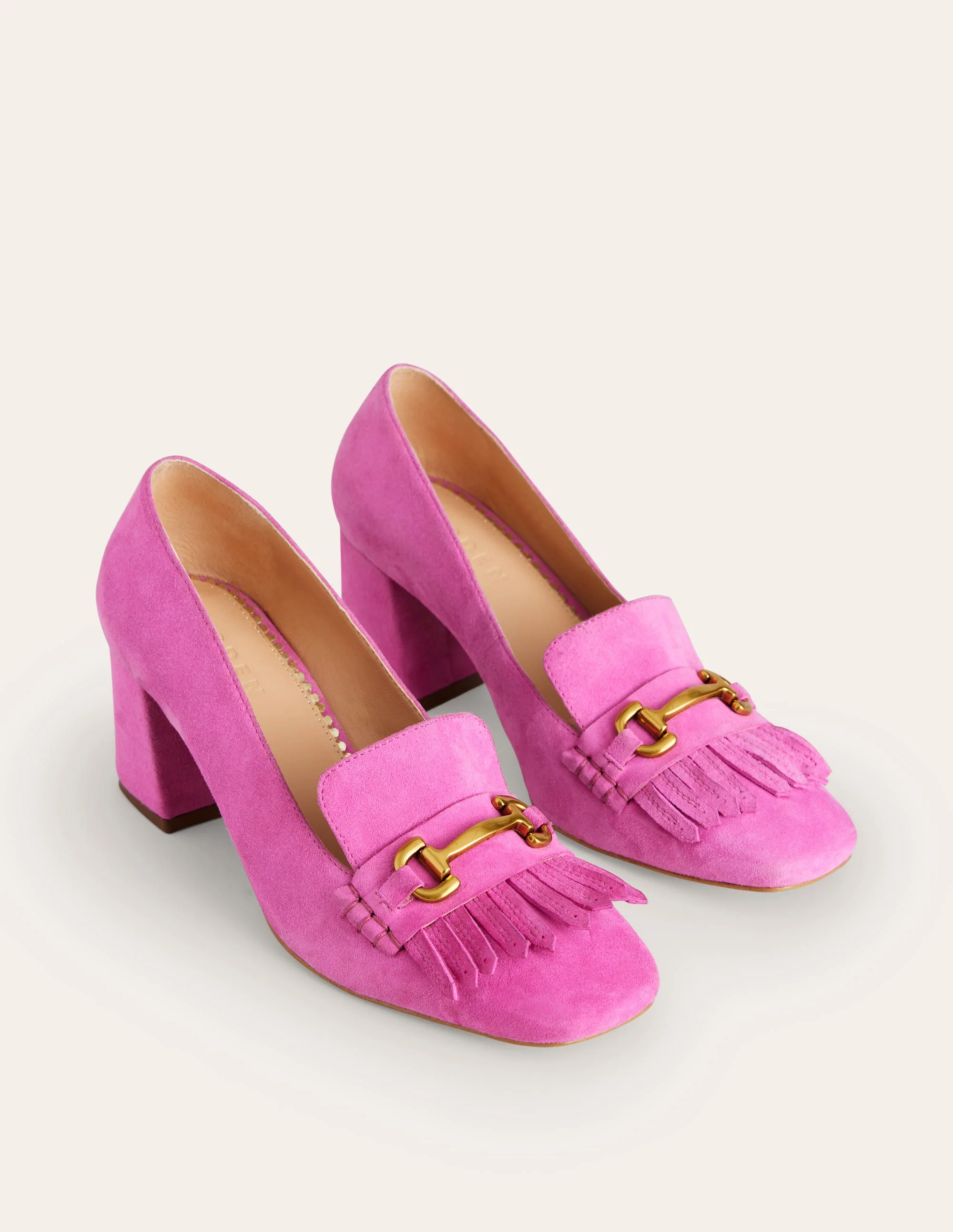 Iris Ghillie Loafer mit Absatz-Wildleder Prickelndes Pink - Image 3