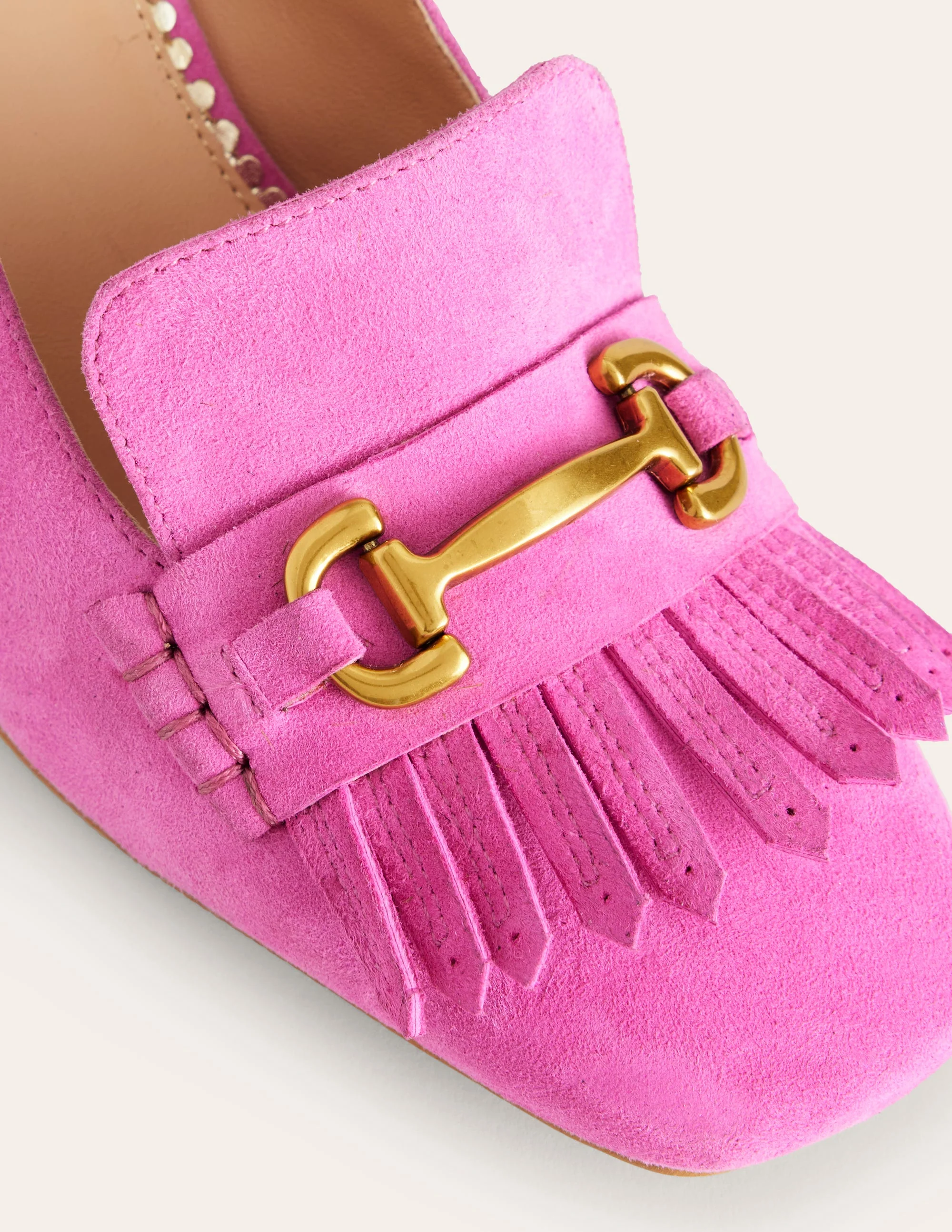 Iris Ghillie Loafer mit Absatz-Wildleder Prickelndes Pink - Image 4