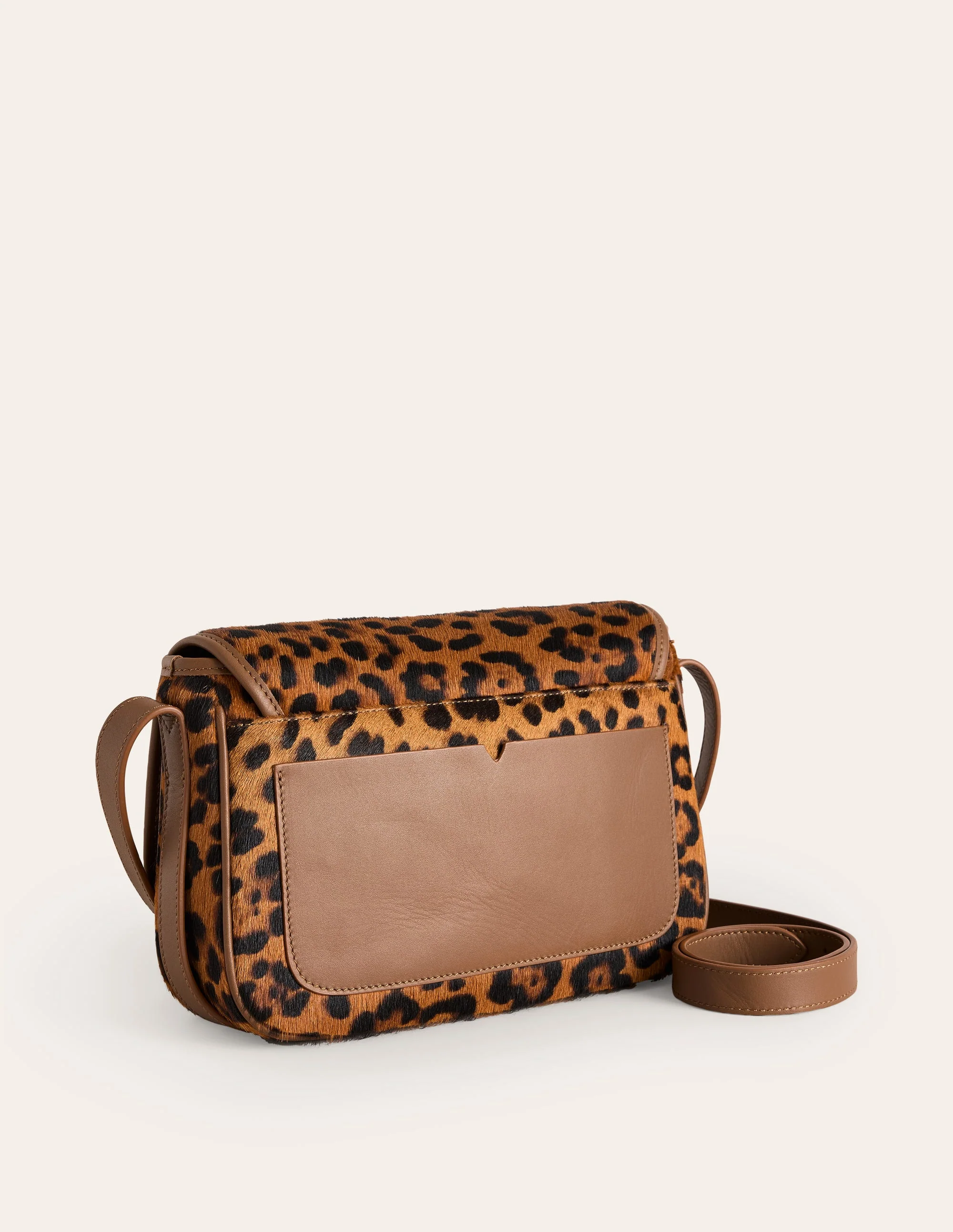 Iris Ledertasche mit Trensendetail-Mohair, Leopardenmuster - Image 3