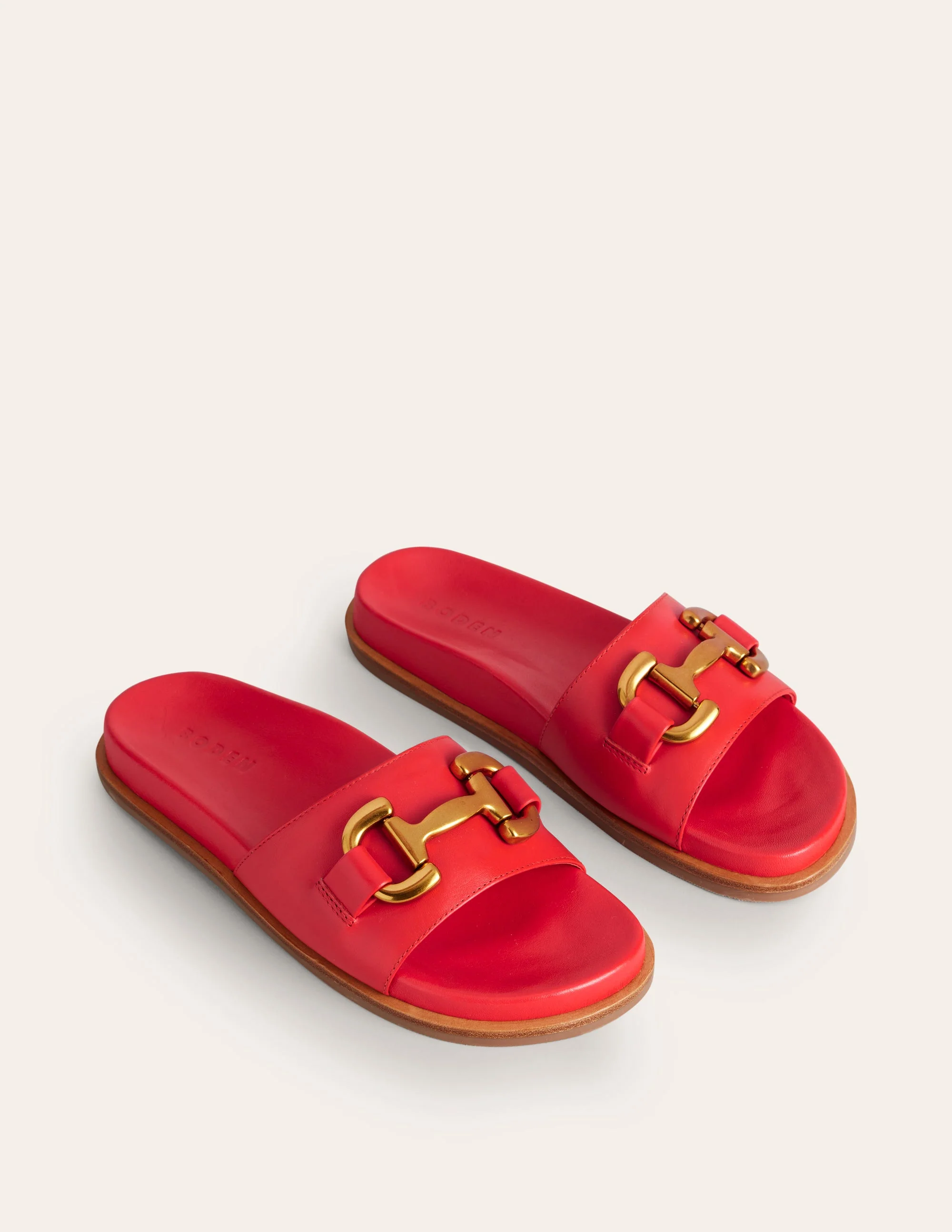 Iris Pantoletten mit Trensendetail-Rotes Leder - Image 3