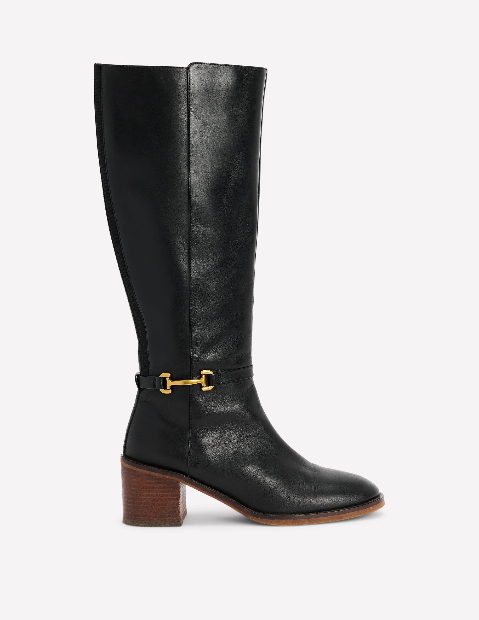Iris Stiefel mit Absatz und Trensendetail-Schwarz