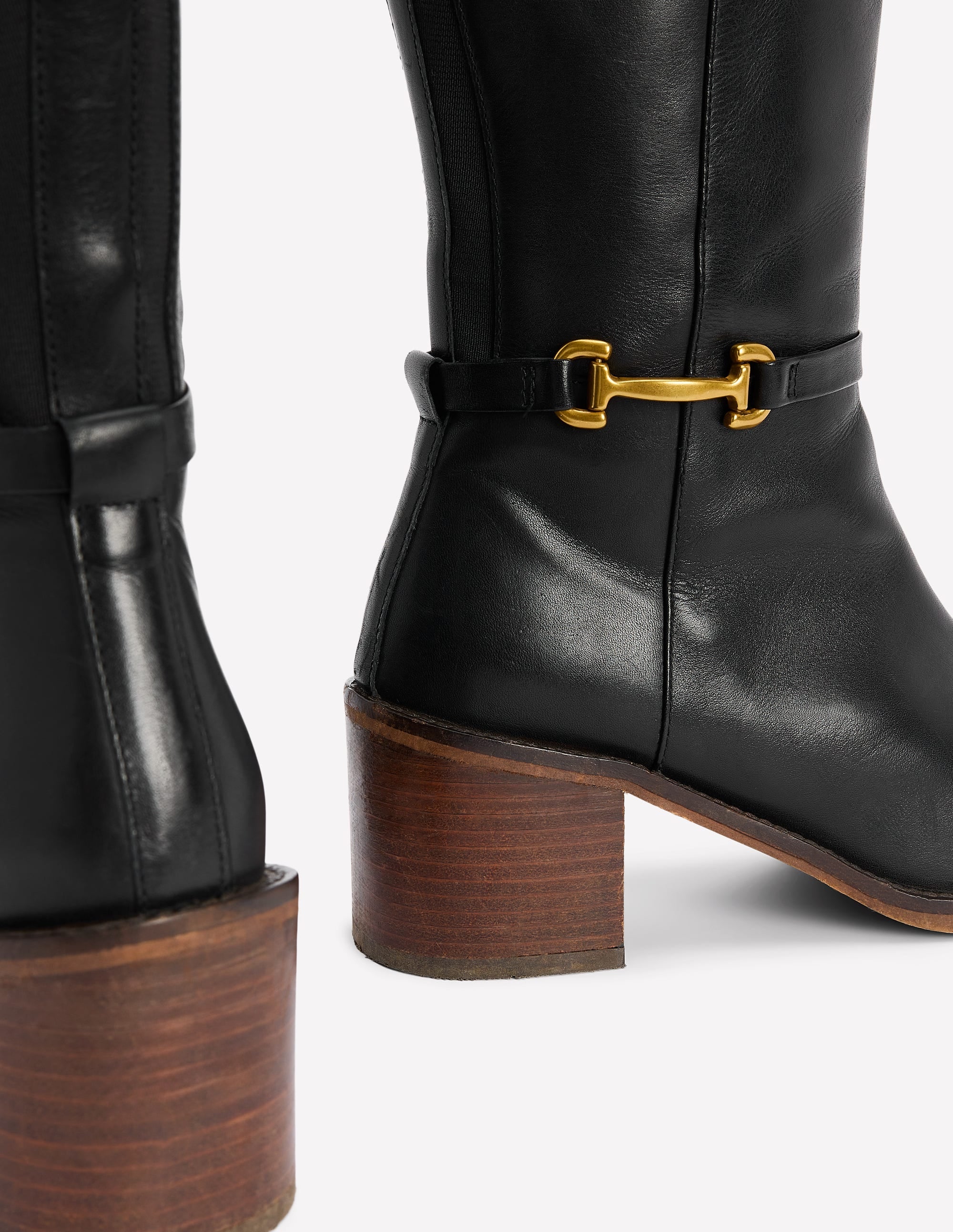 Iris Stiefel mit Absatz und Trensendetail-Schwarz - Image 4