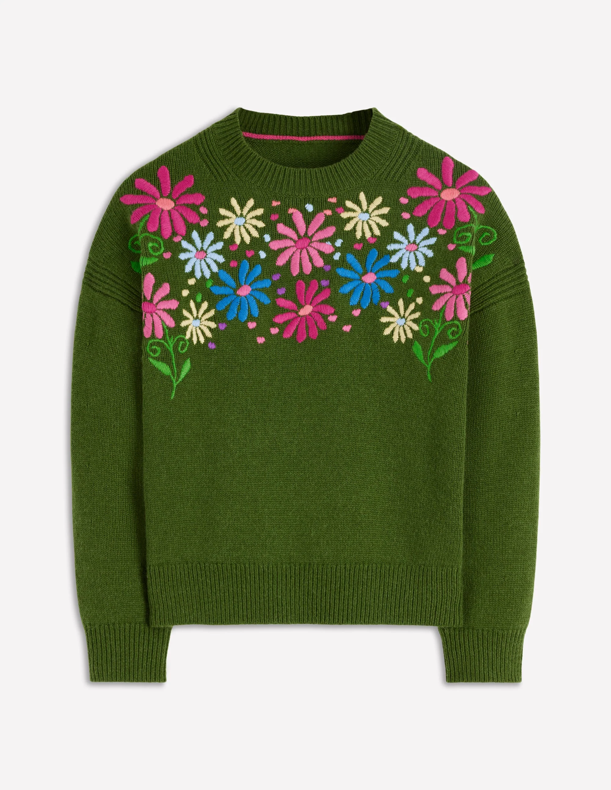 Isa Bestickter Pullover-Kräutergarten, Grün Blumen - Image 6