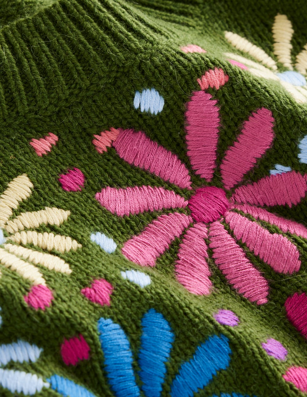 Isa Bestickter Pullover-Kräutergarten, Grün Blumen - Image 7