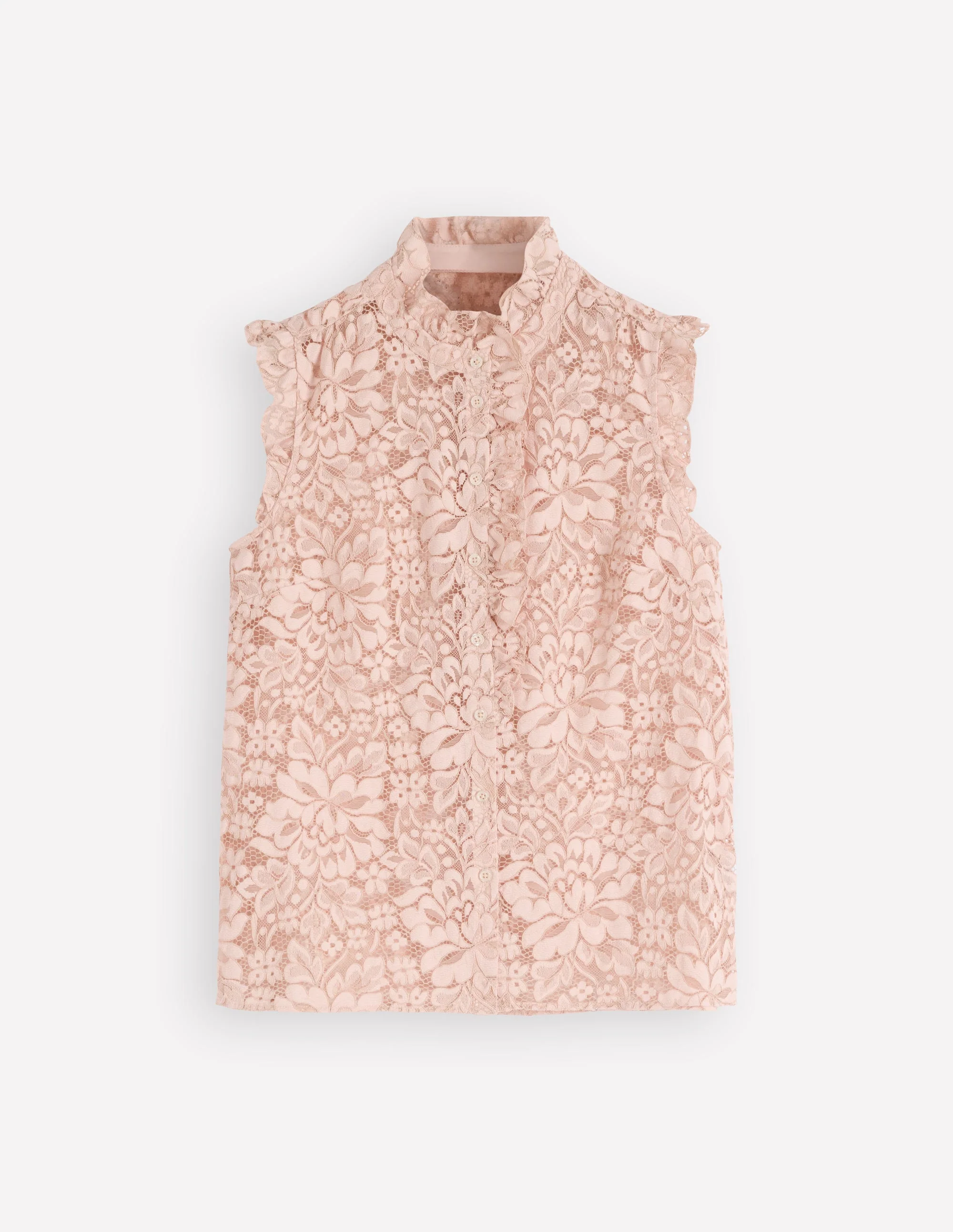 Isabel Ärmelloses Spitzenoberteil-Blassrosa - Image 6