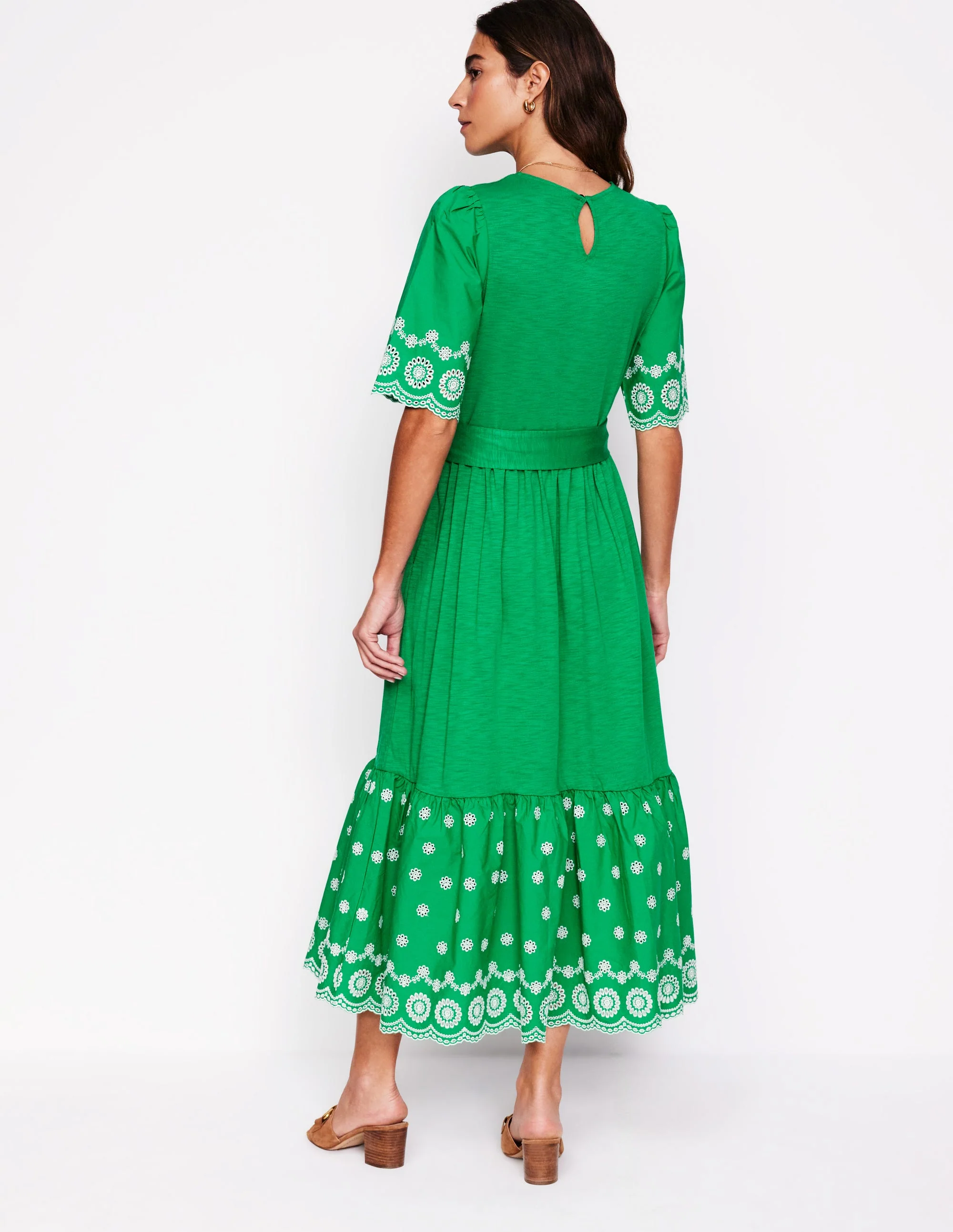 Isabel Maxikleid mit Lochstickerei-Mix-Grünes Tamburin - Image 3