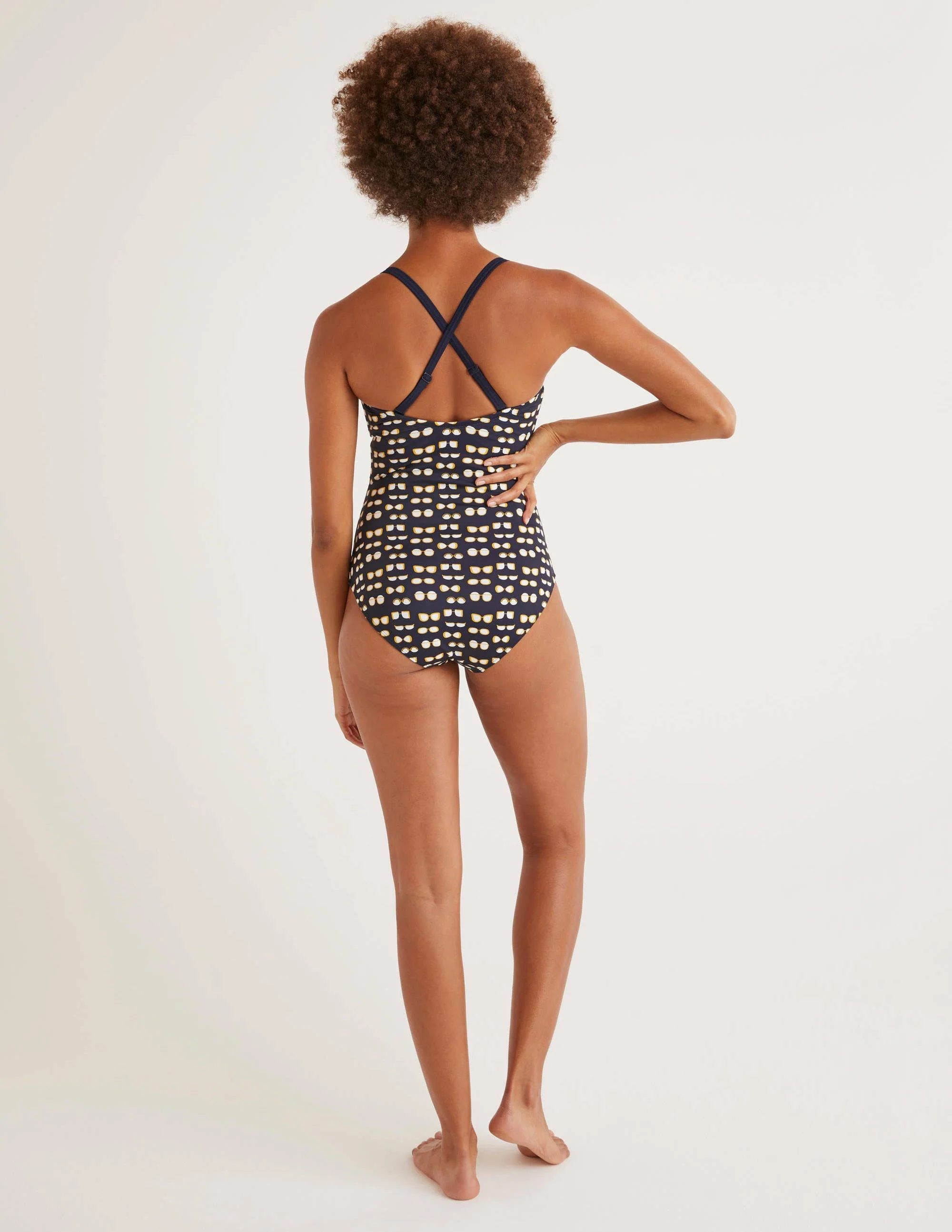Ischia Bandeau-Badeanzug-Navy, Brillen - Image 3