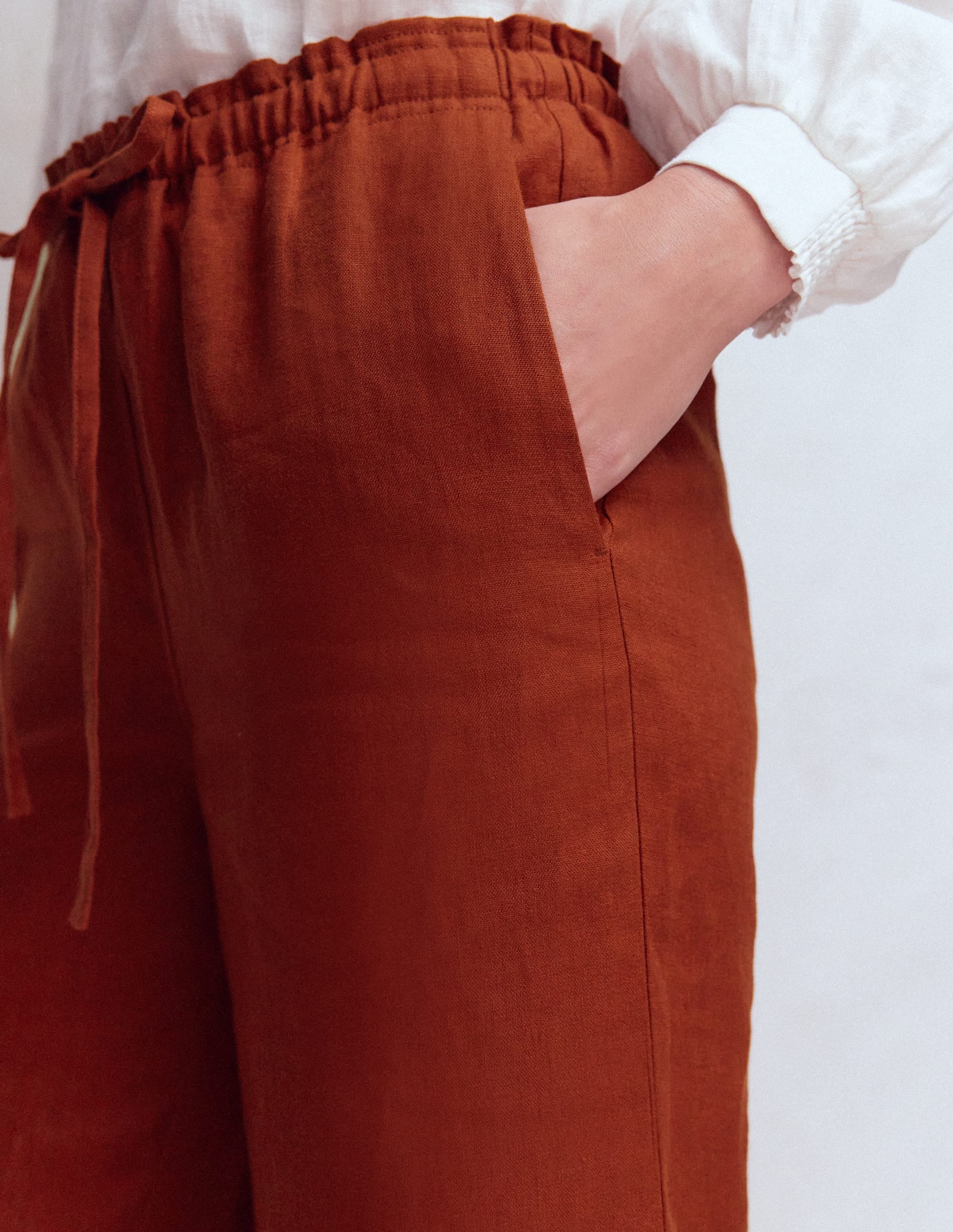 Islington Leinenhose-Braun-Orange - Image 5