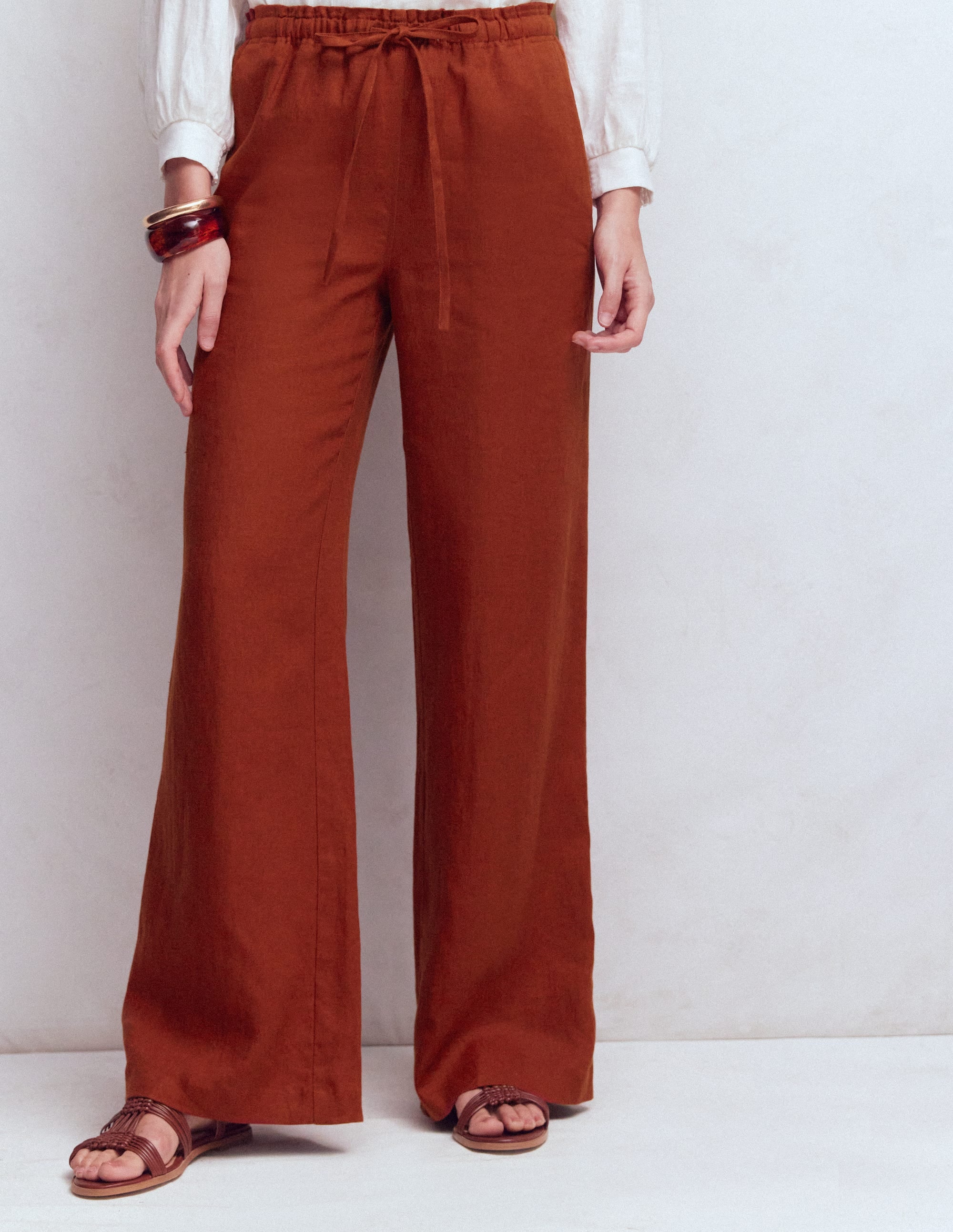 Islington Leinenhose-Braun-Orange - Image 6