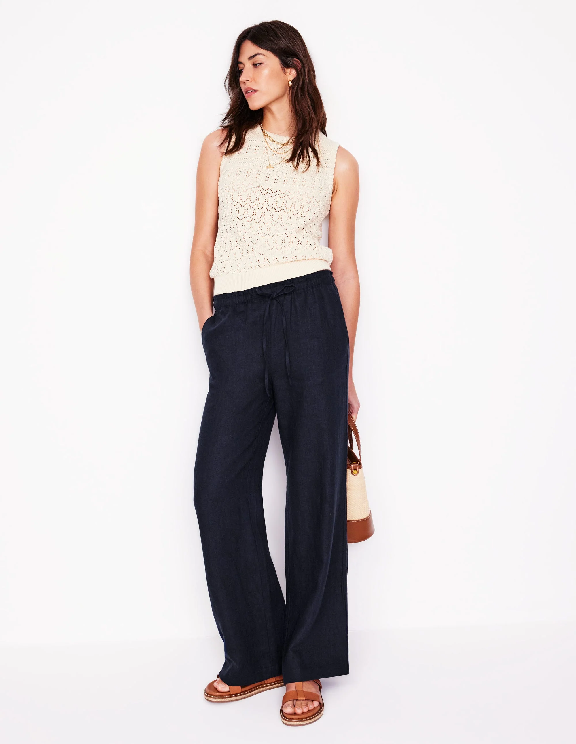 Islington Leinenhose-Marineblaue
