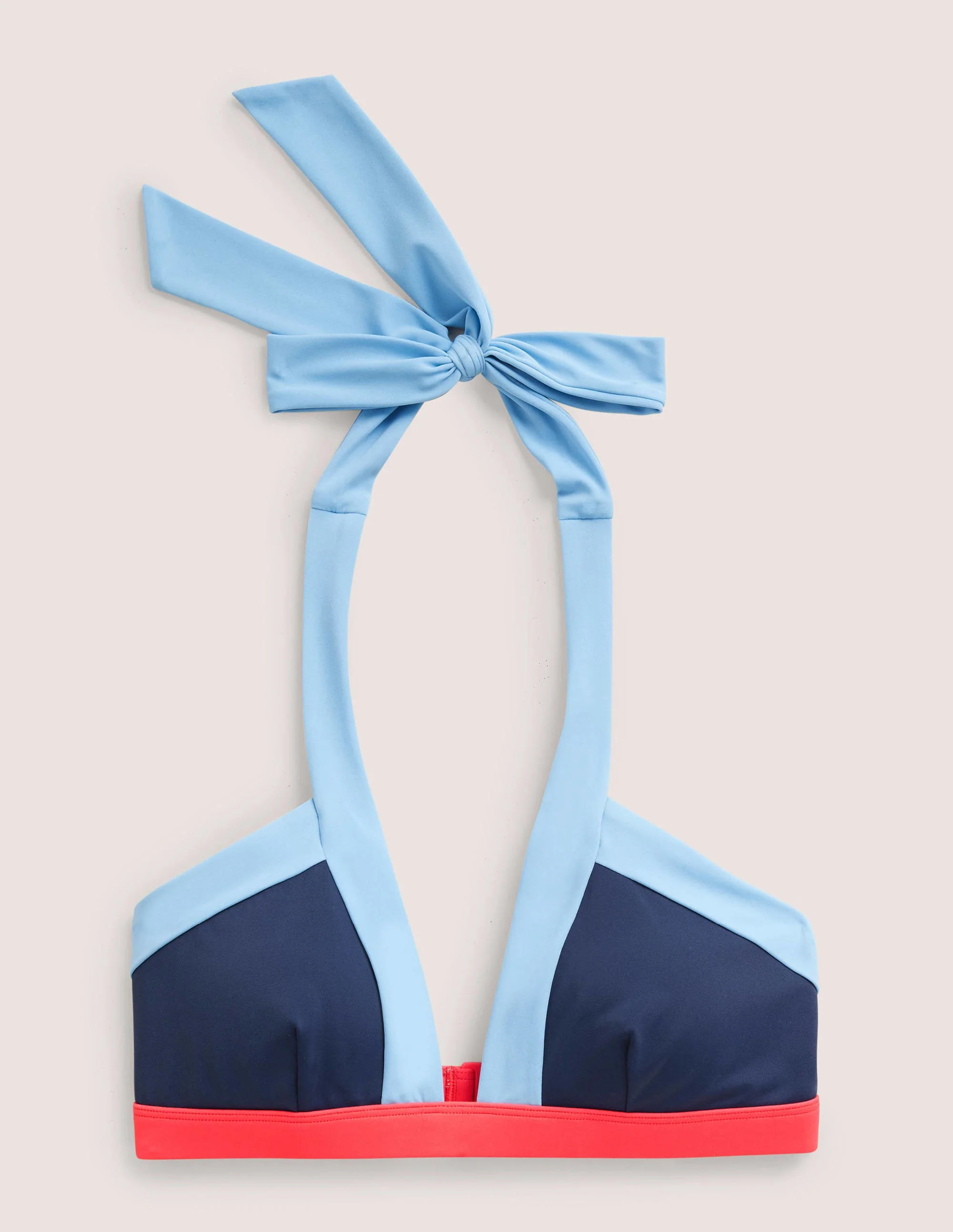 Ithaka Neckholder-Bikinioberteil-Navy, Blockfarben - Image 5