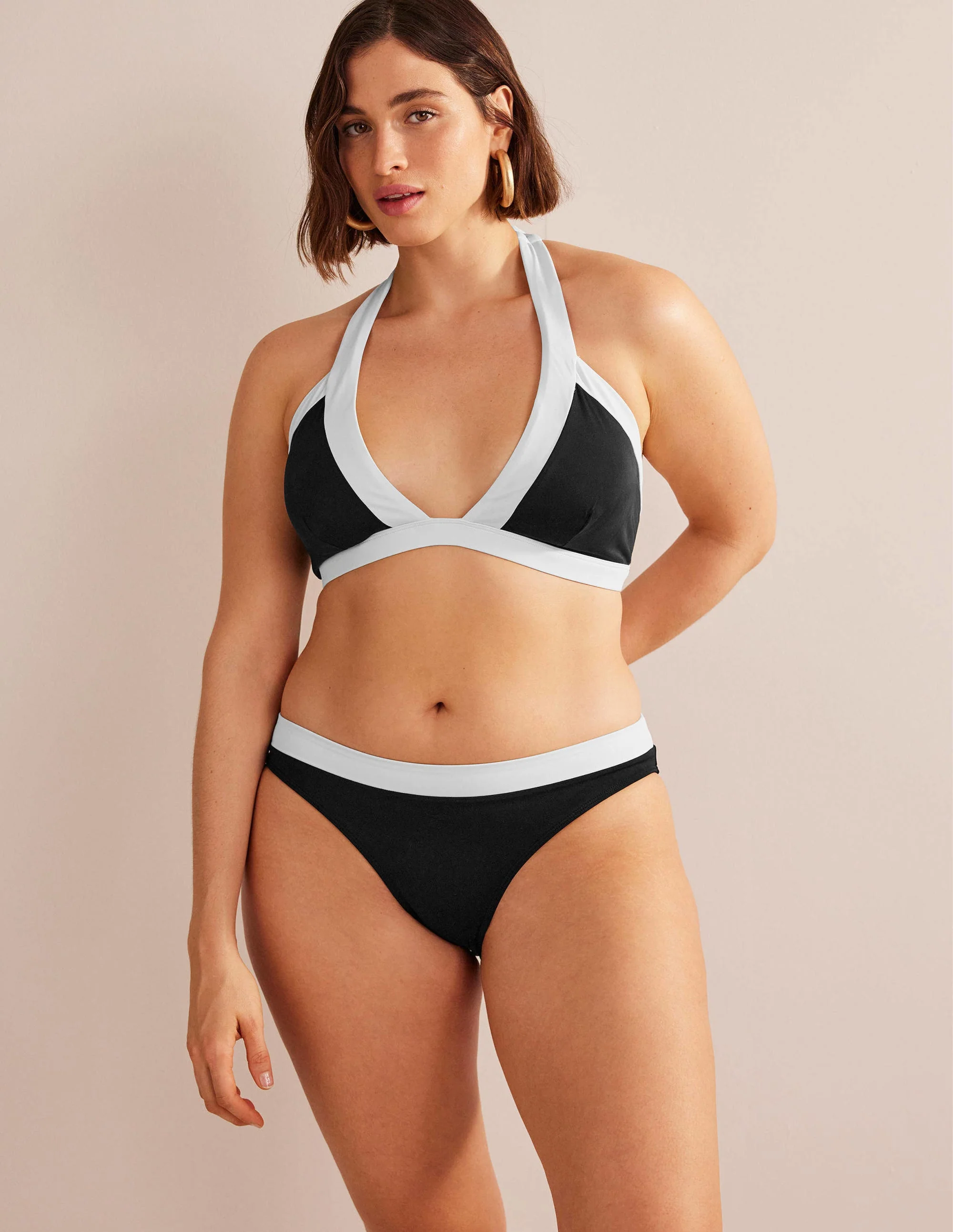 Ithaka Neckholder-Bikinioberteil-Schwarz Blockfarben - Image 6