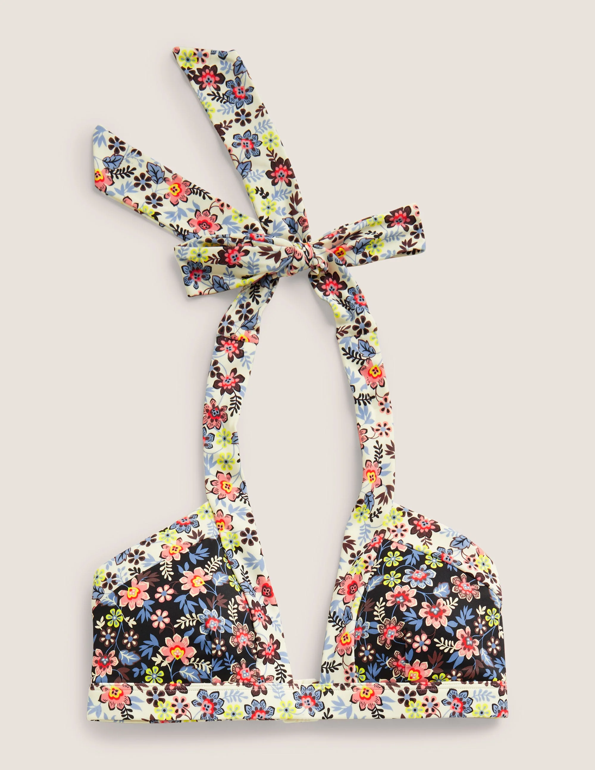 Ithaka Neckholder-Bikinioberteil-Schwarz, Üppige Blätter - Image 5