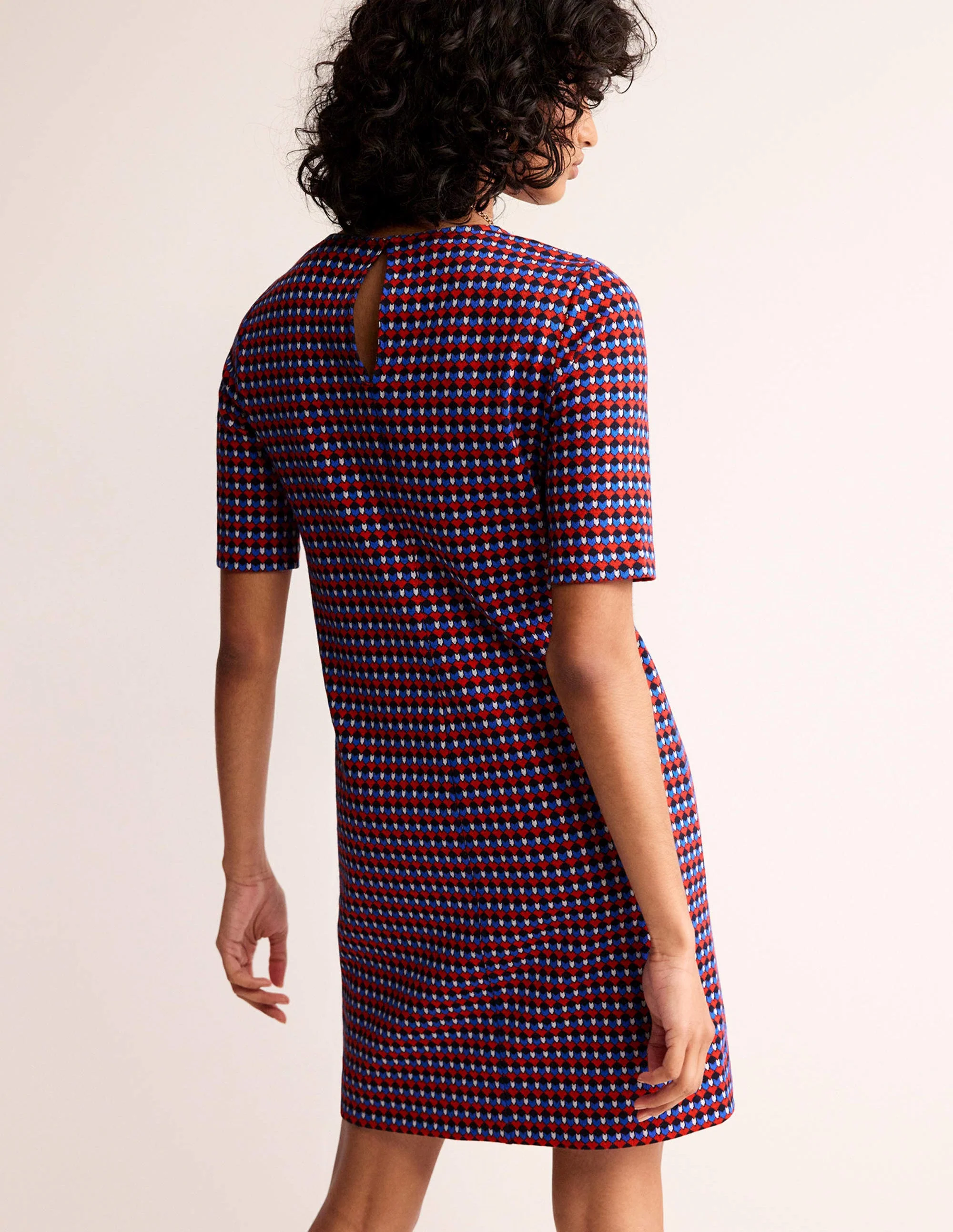 Ivy Kleid aus Jacquard-Jersey-Salsa, Terrasse Geo - Image 3