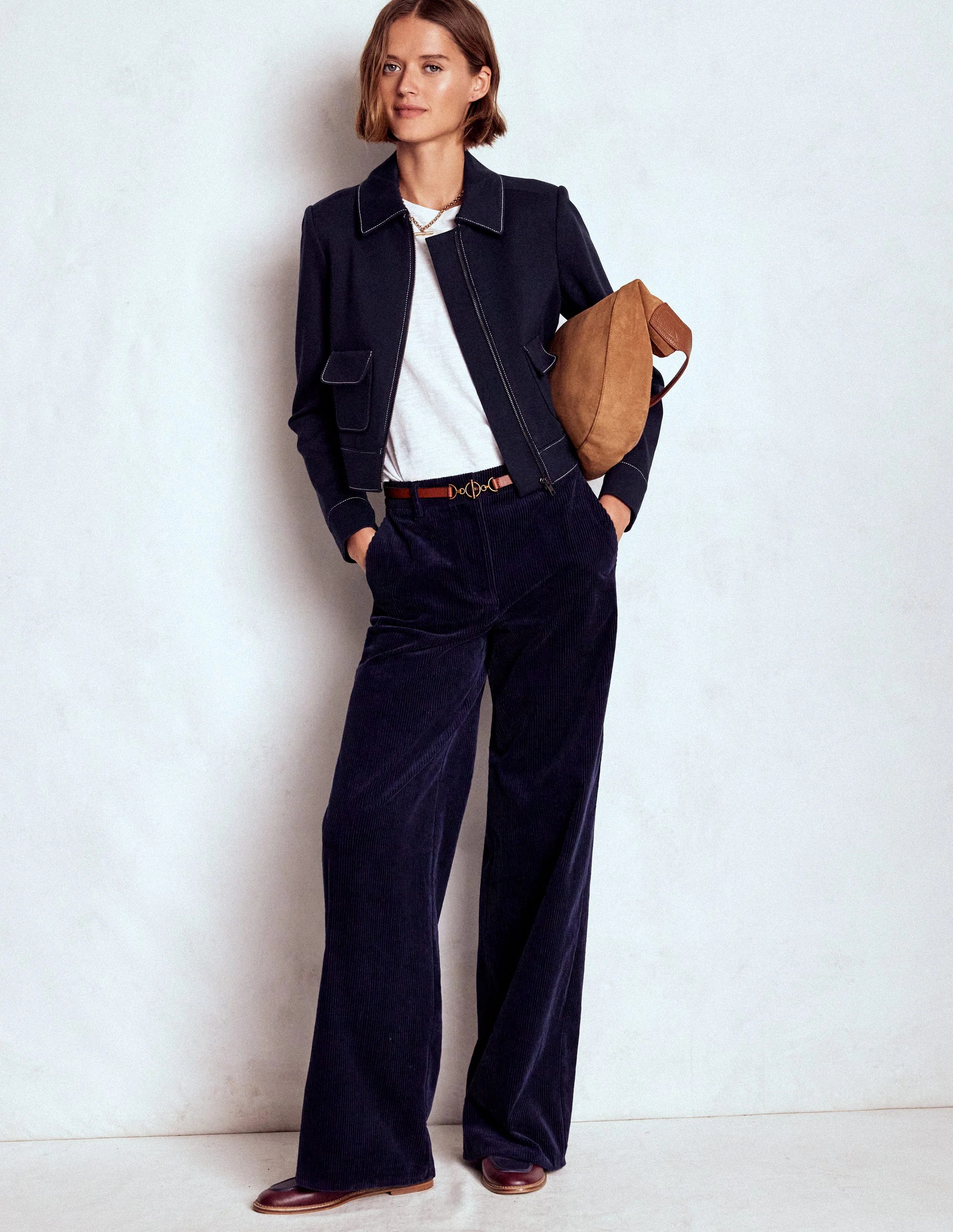 Jacke mit Reißverschluss und aufgesetzten Taschen-Marineblau - Image 4