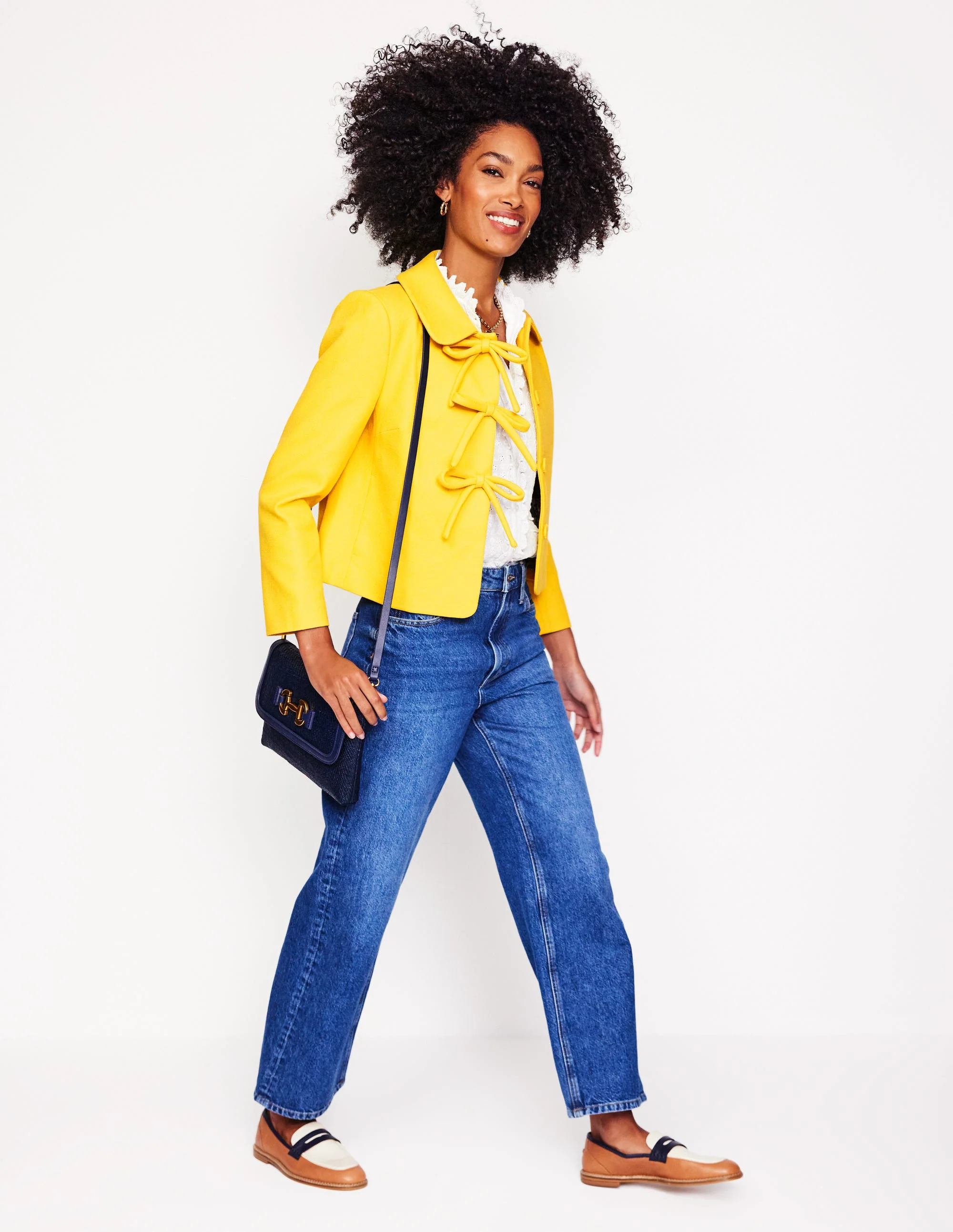 Jacke mit Schleifen vorn-Ananas