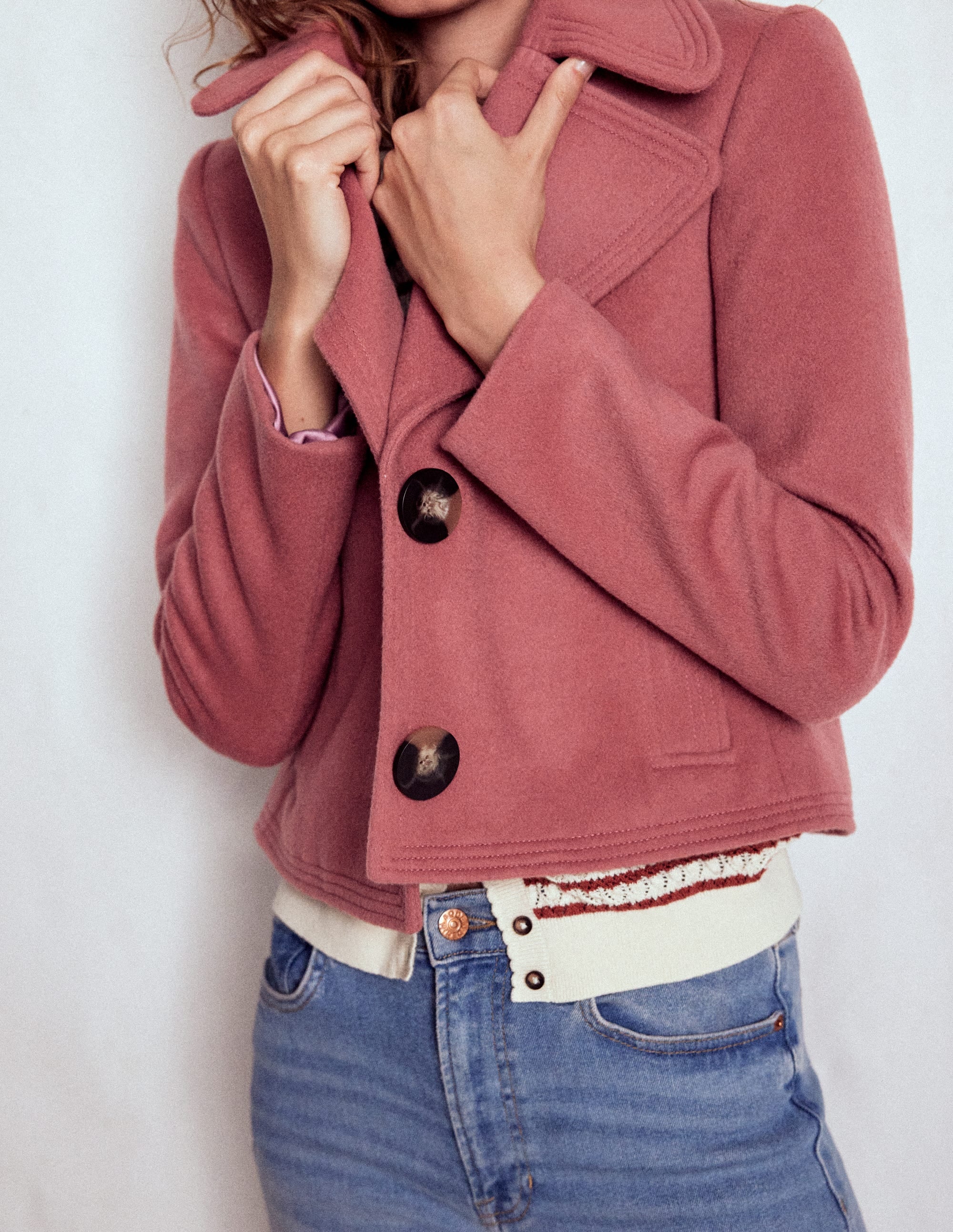 Jacke mit Steppnaht-Altrosa - Image 2