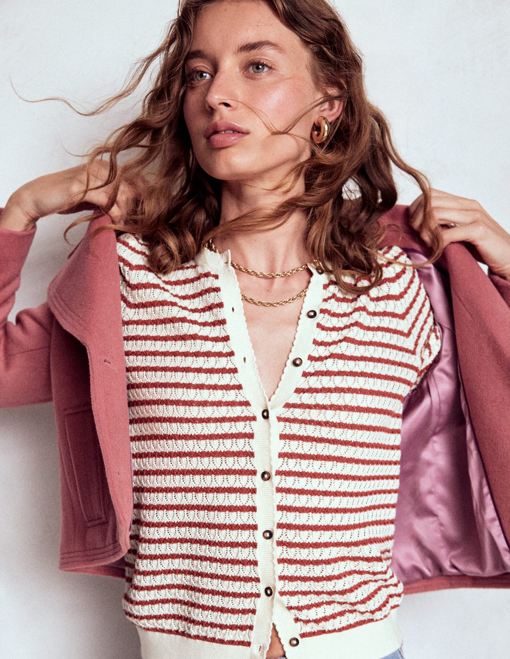 Jacke mit Steppnaht-Altrosa - Image 4