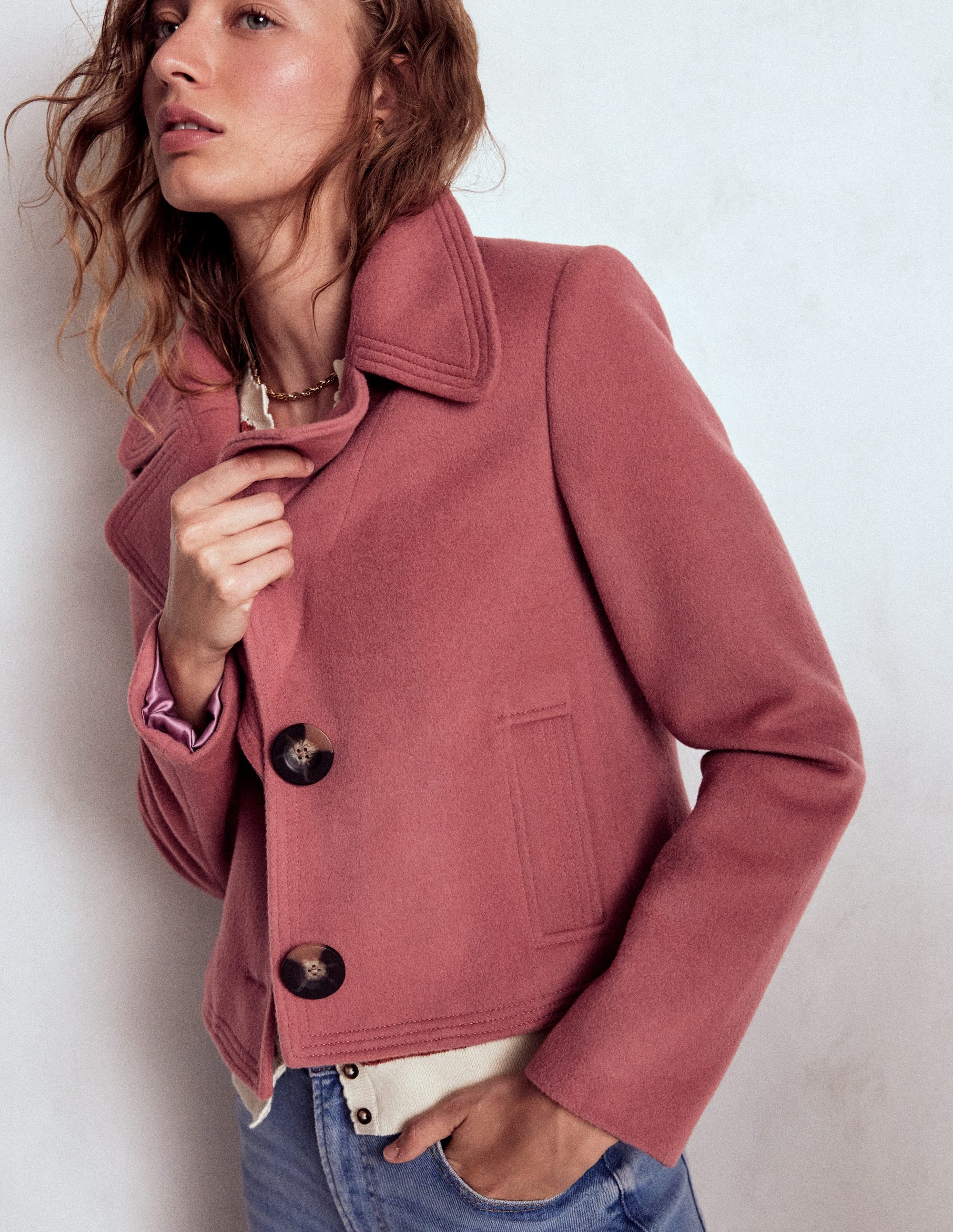Jacke mit Steppnaht-Altrosa - Image 5