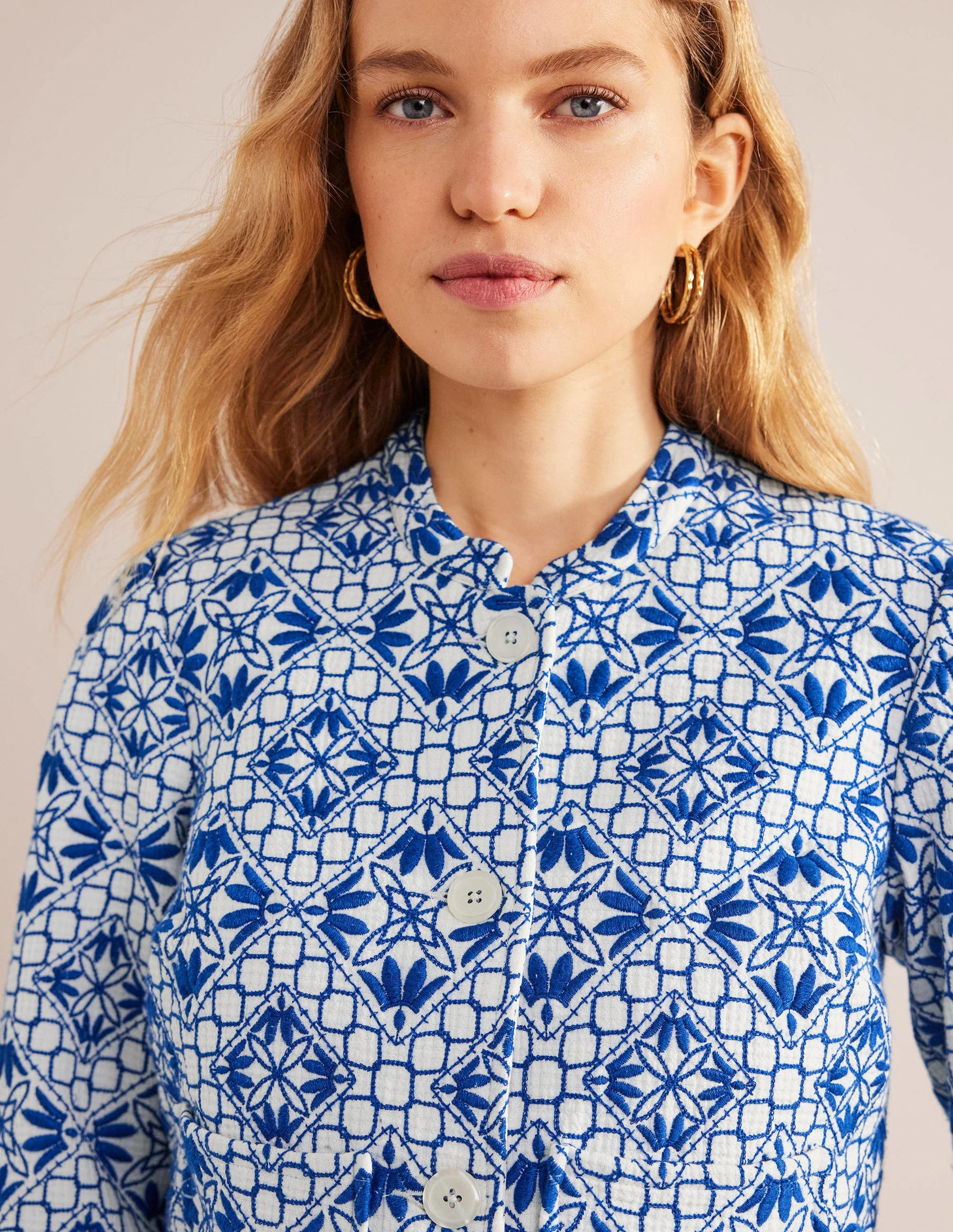 Jacke mit Stickerei-Blau, Stickerei - Image 2