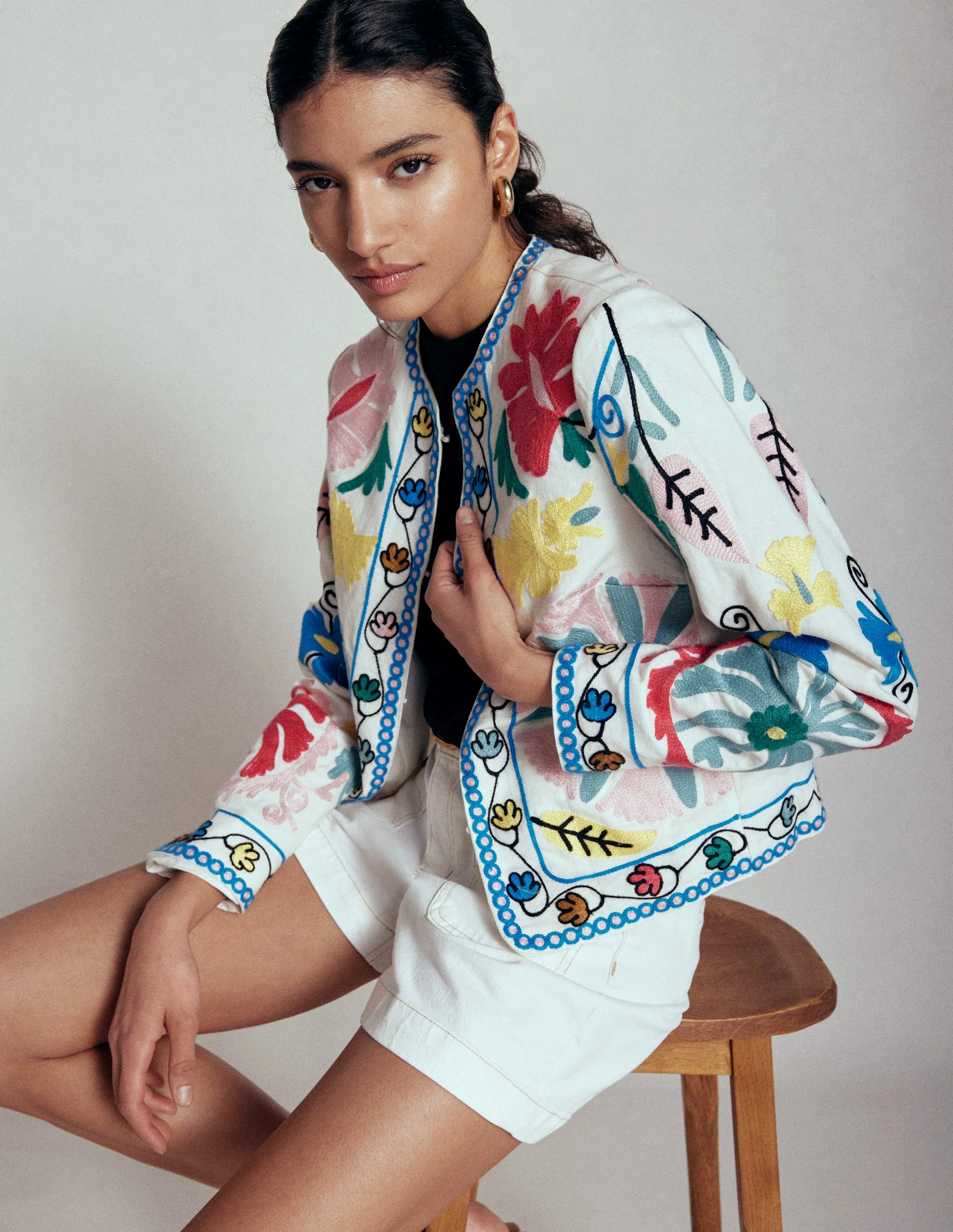 Jacke mit Stickerei-Bunt Stickerei - Image 6