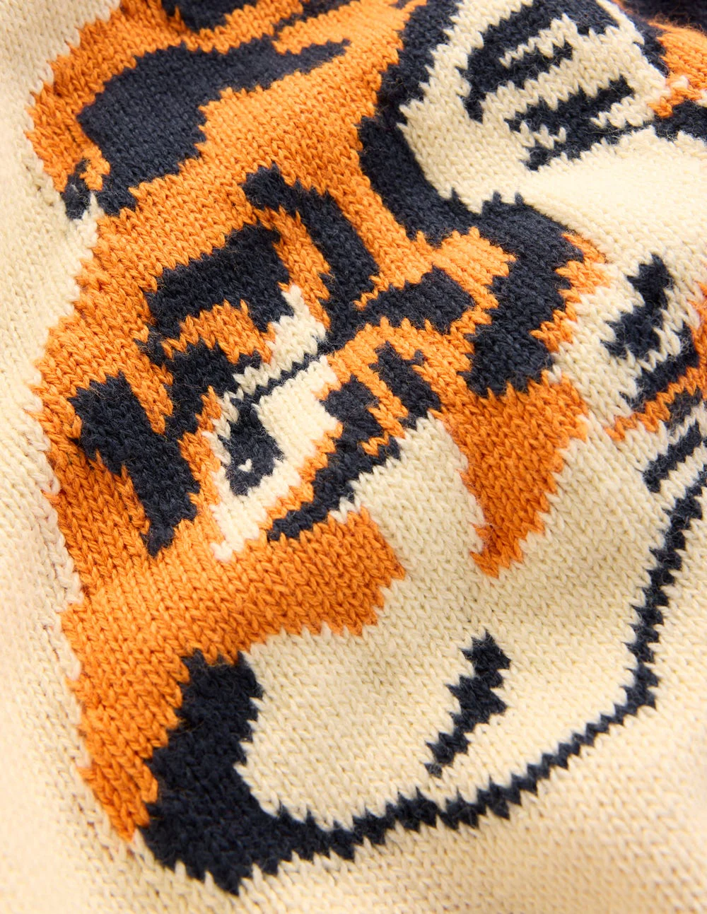Jacquard-Pullover-Warmes Naturweiß und rosa Tiger - Image 8