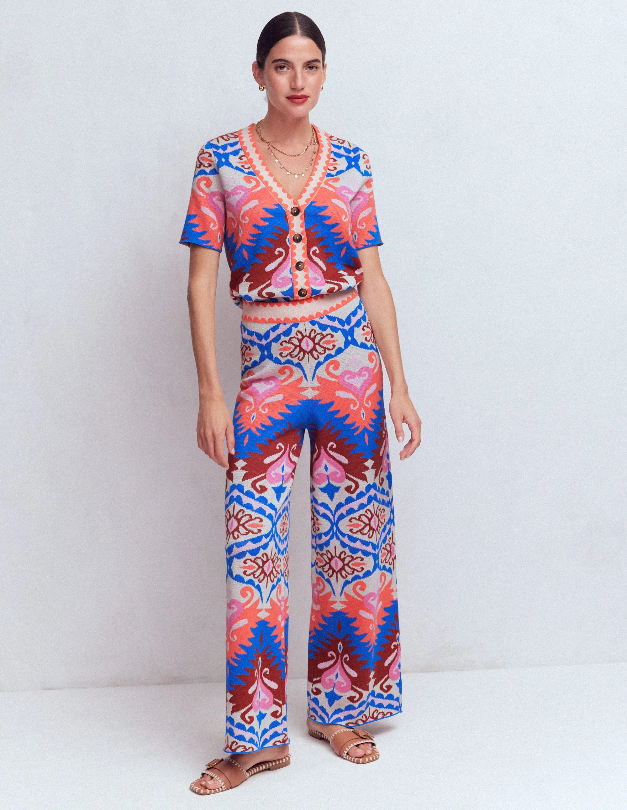Jacquard-Strickhose-Bunt Aztekenmuster - Image 6