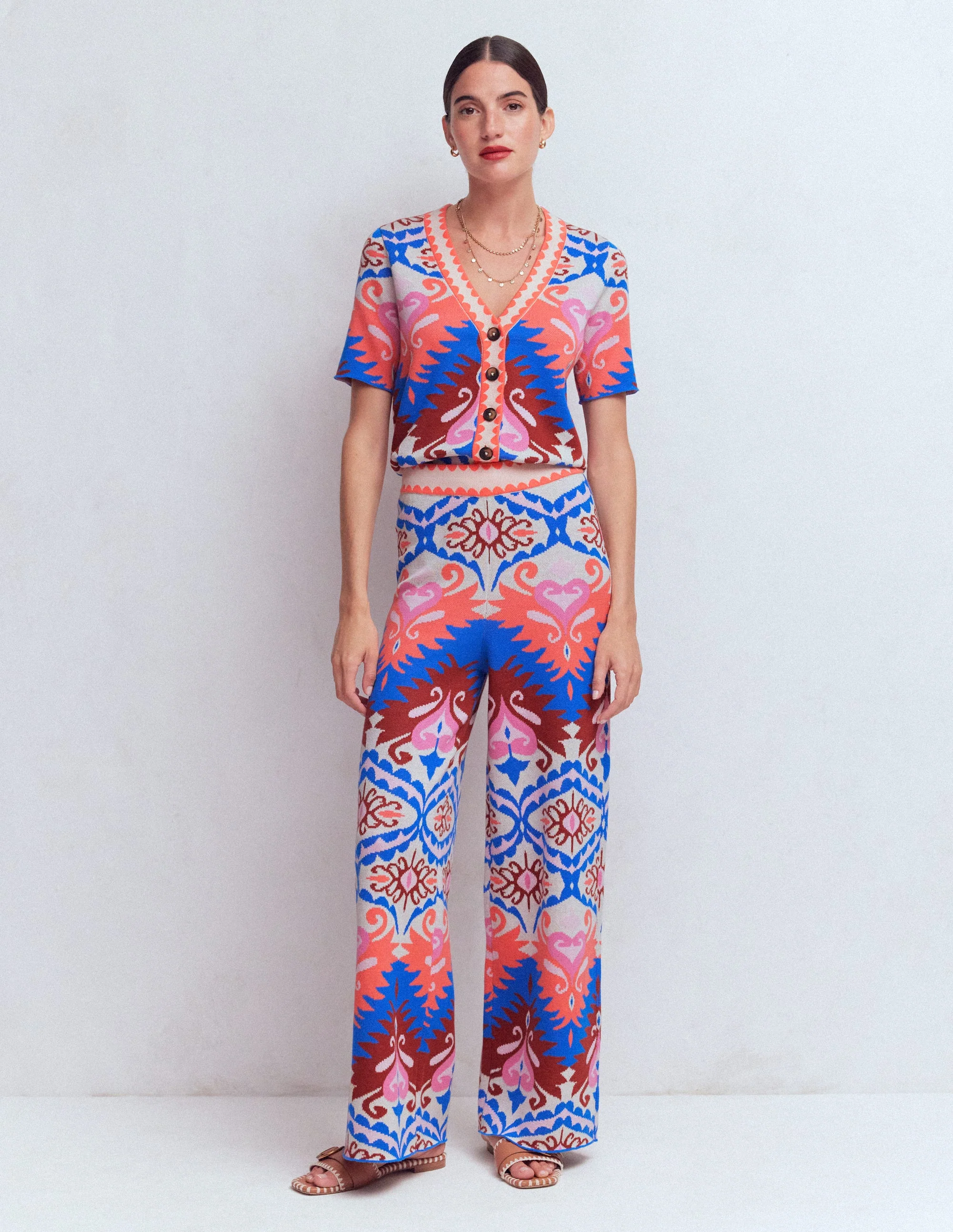 Jacquard-Strickhose-Bunt Aztekenmuster - Image 7