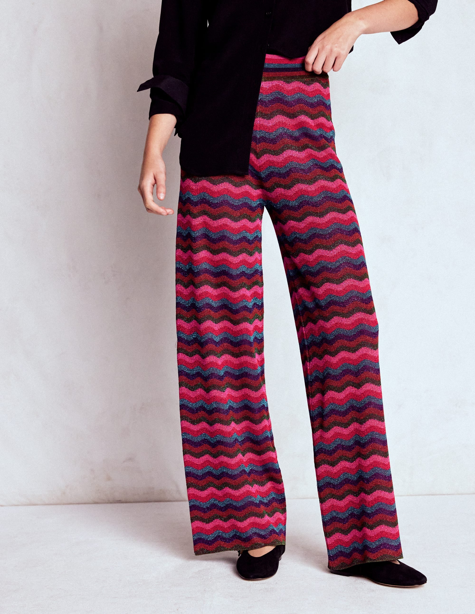 Jacquard-Strickhose-Juwelenfarbene Metallic-Wellen - Image 4
