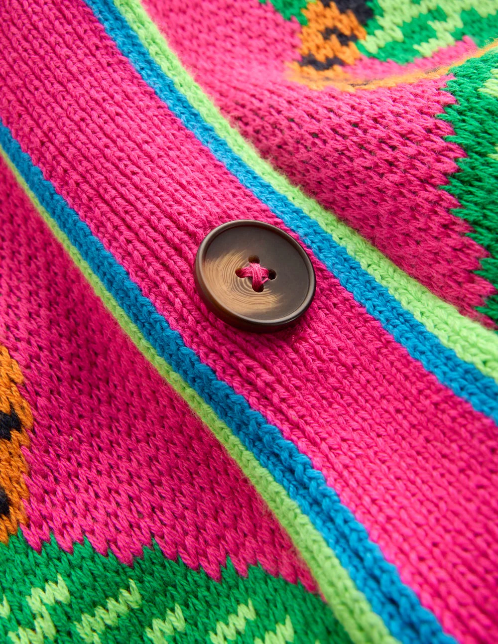 Jacquard-Strickjacke mit Gürtel-Rosa Schafgarbe Tiger - Image 8