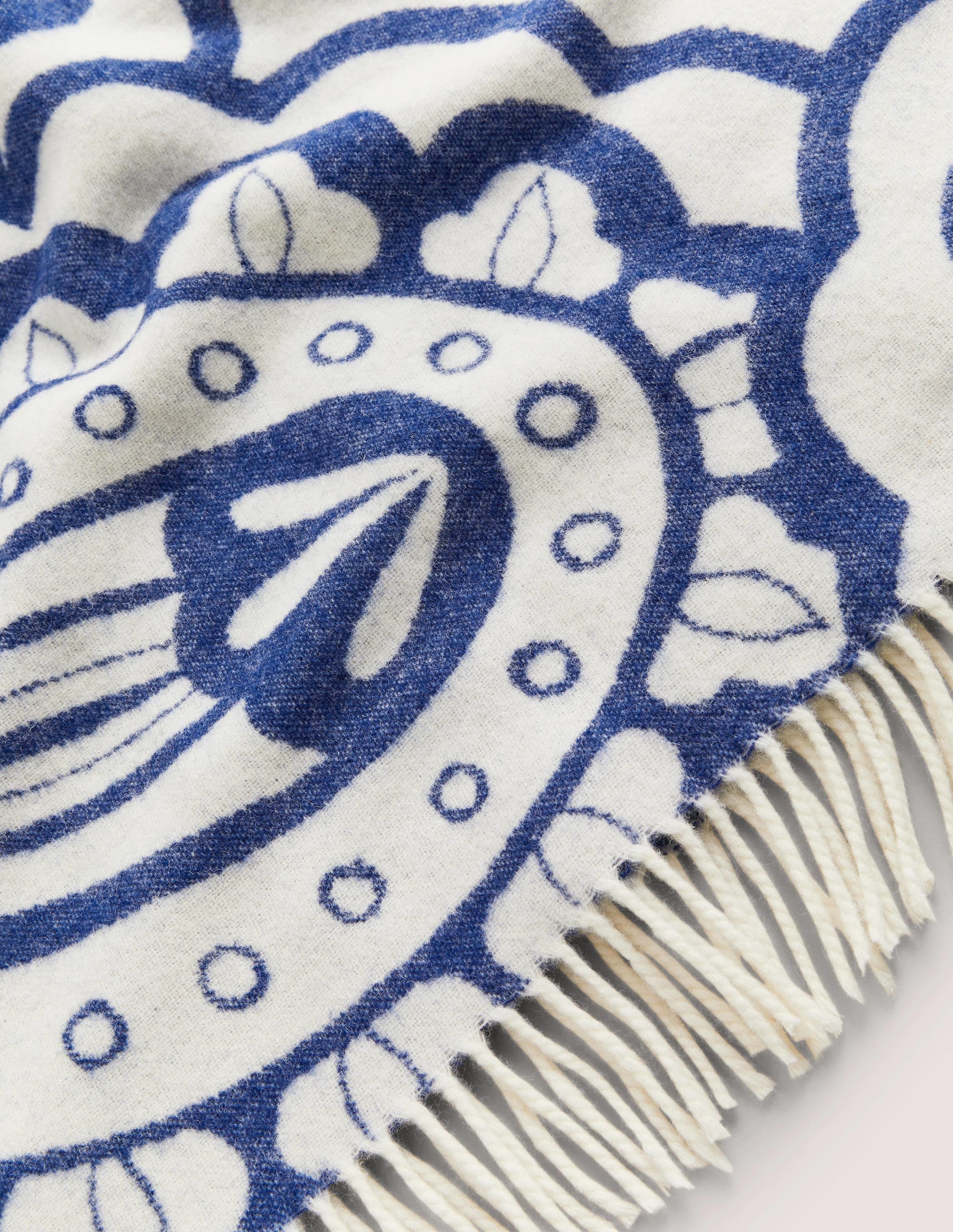 Jacquard-Wolldecke-Blau, Paisleymuster - Image 2