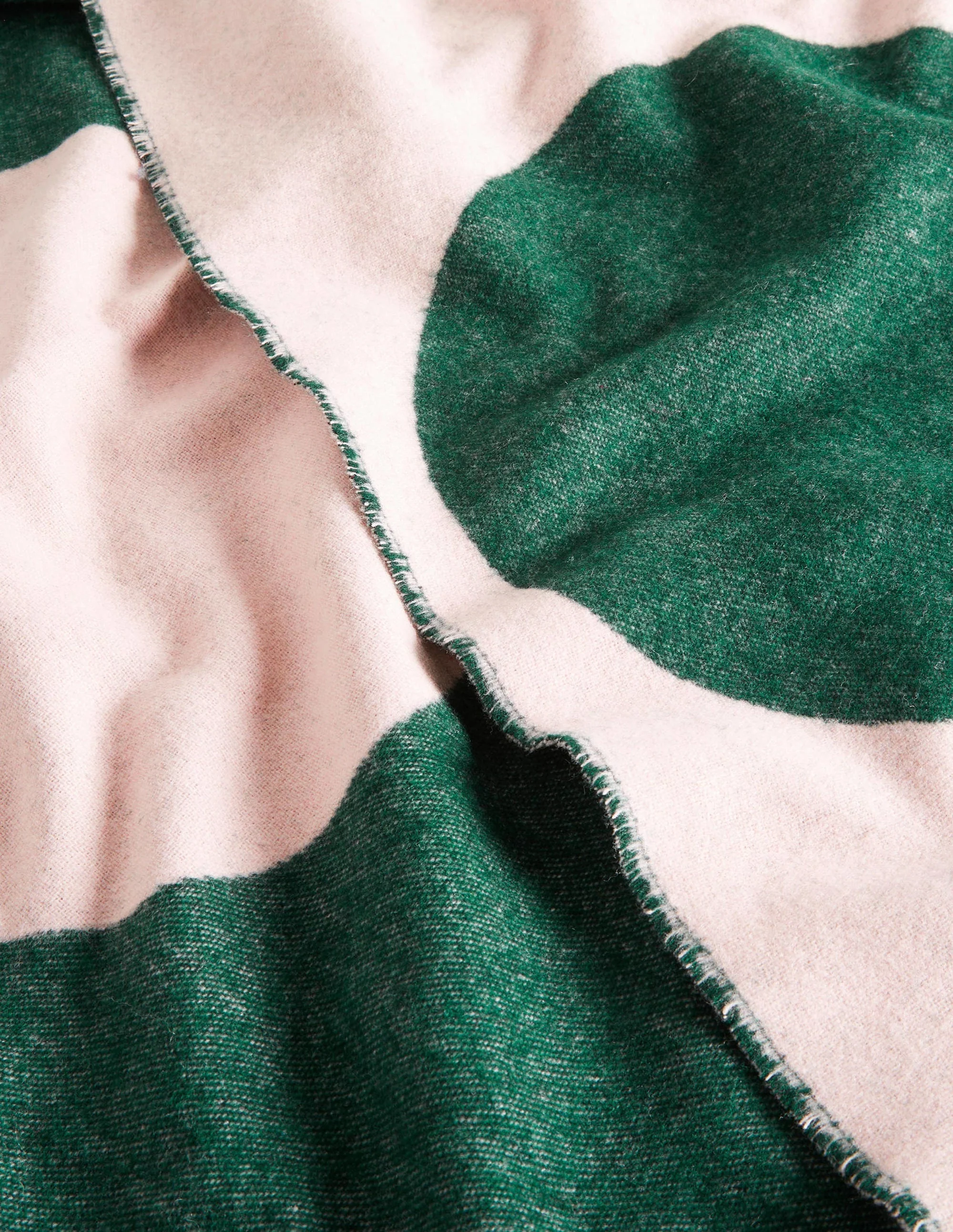 Jacquard-Wolldecke-Grün/Rosa, Getupft - Image 2