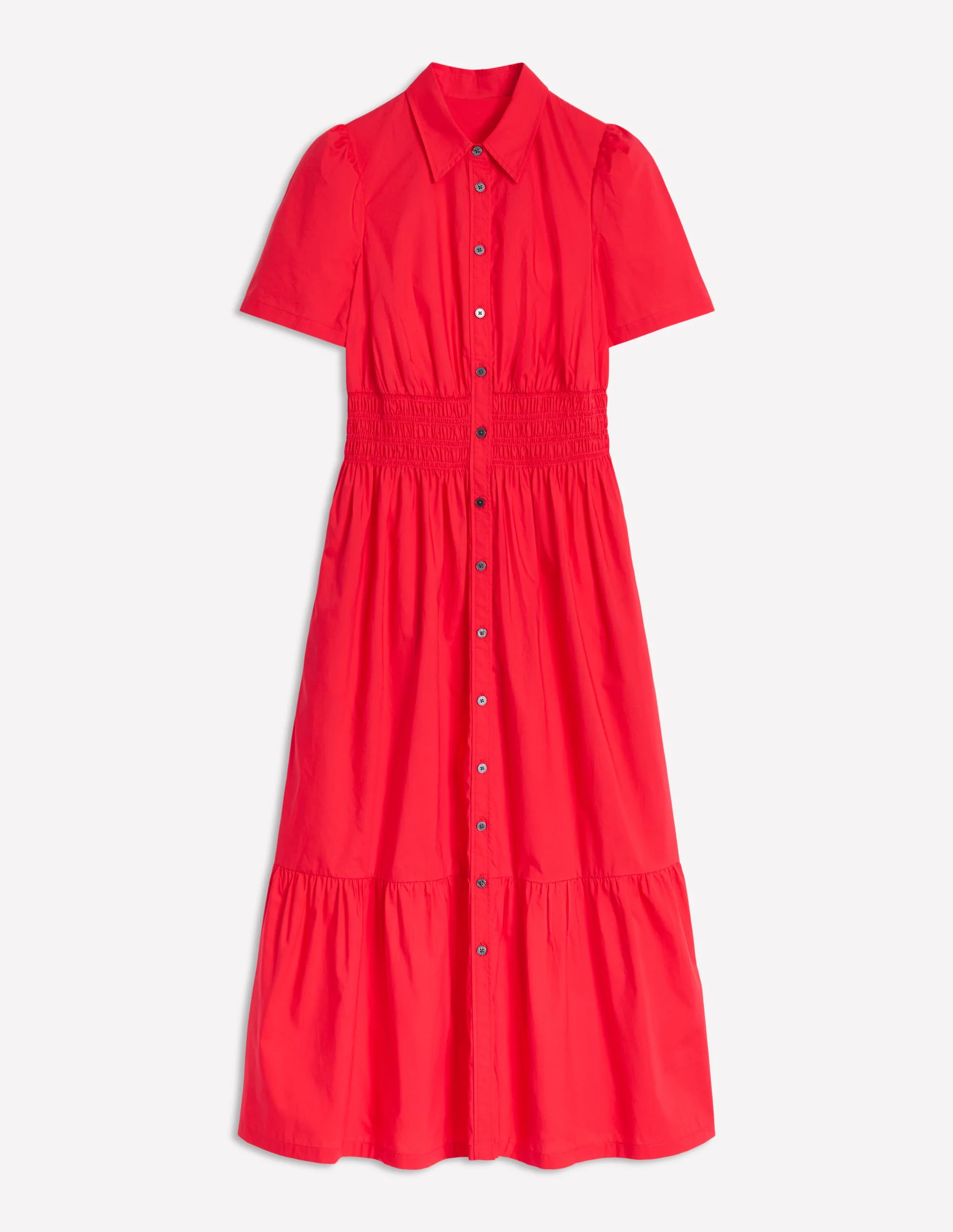 Jane Gesmoktes Hemdblusenkleid-Erbeerkuchenrot - Image 6