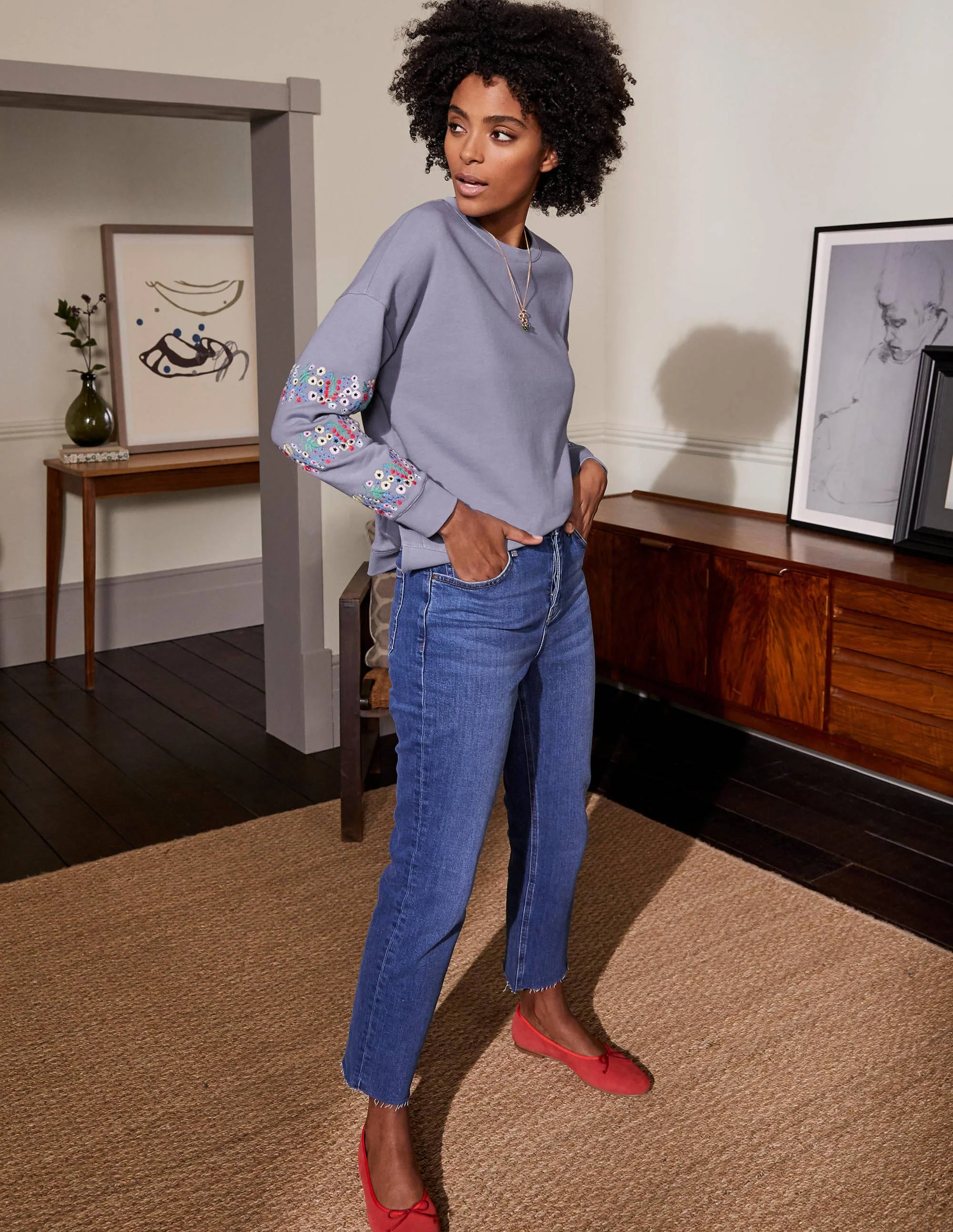 Jasmine Sweatshirt-Flussblau - Image 4